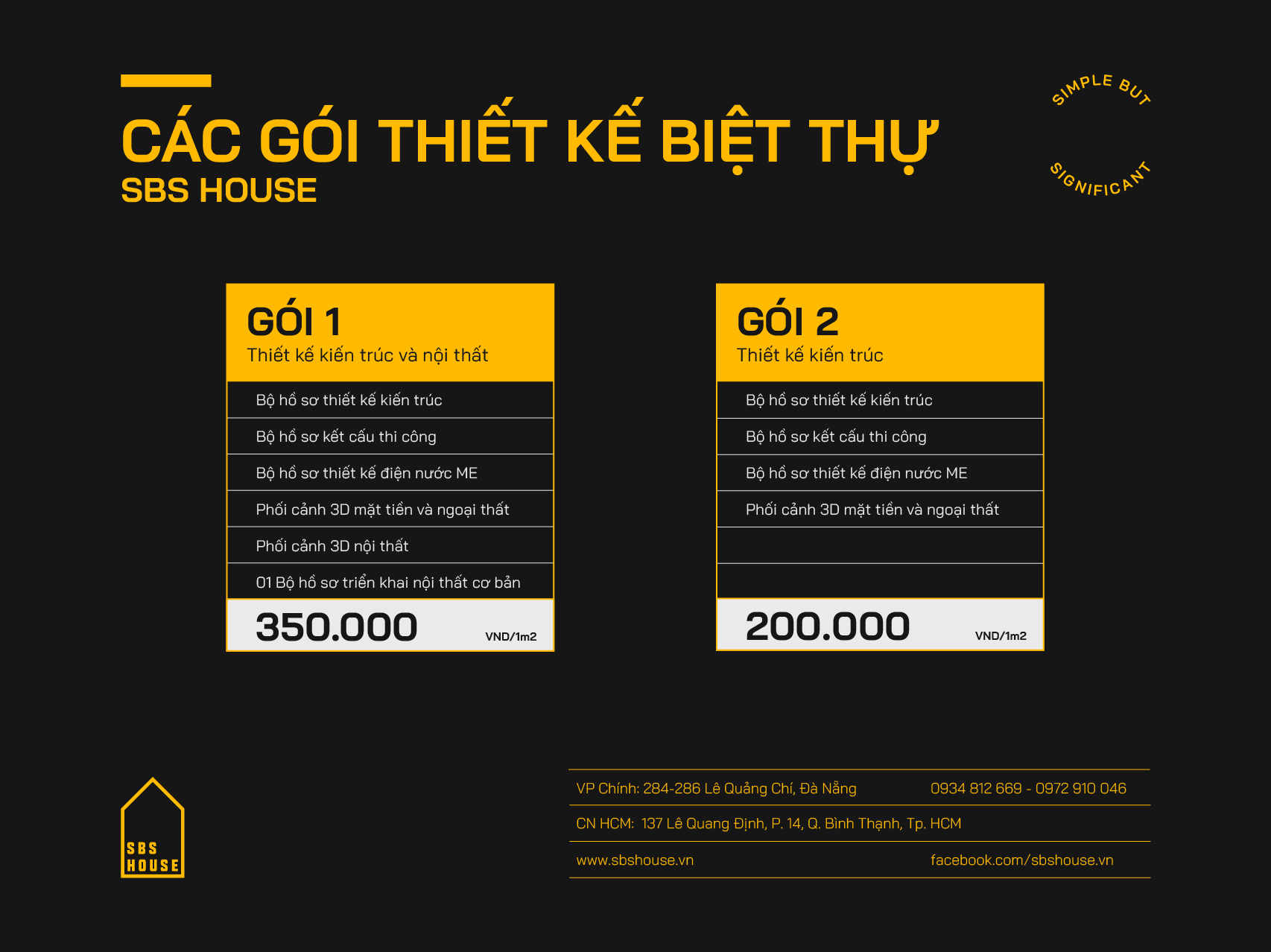 Bảng giá thiết kế nhà biệt thự tại miền Nam