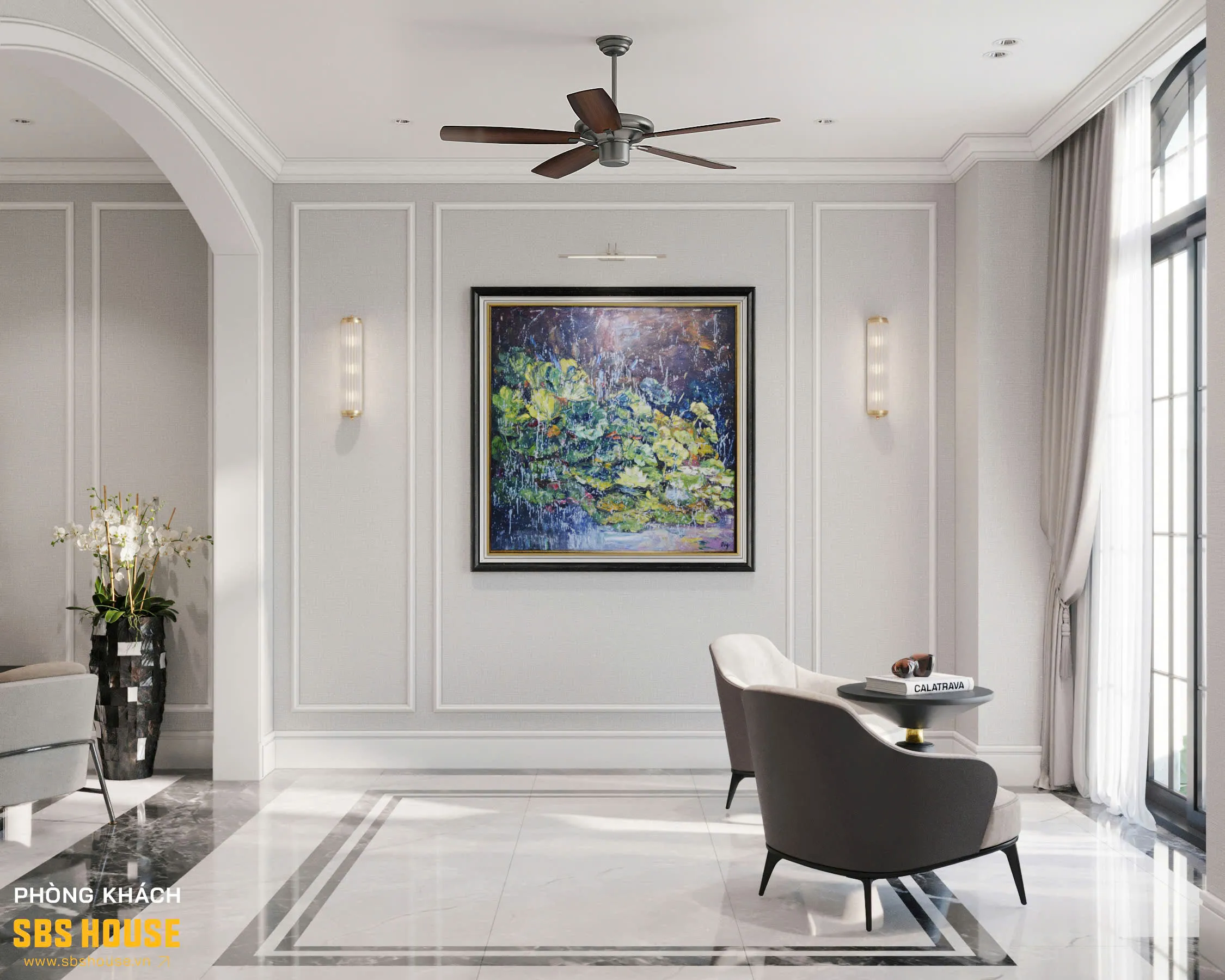 Màu sắc phòng khách phong cách tân cổ điển