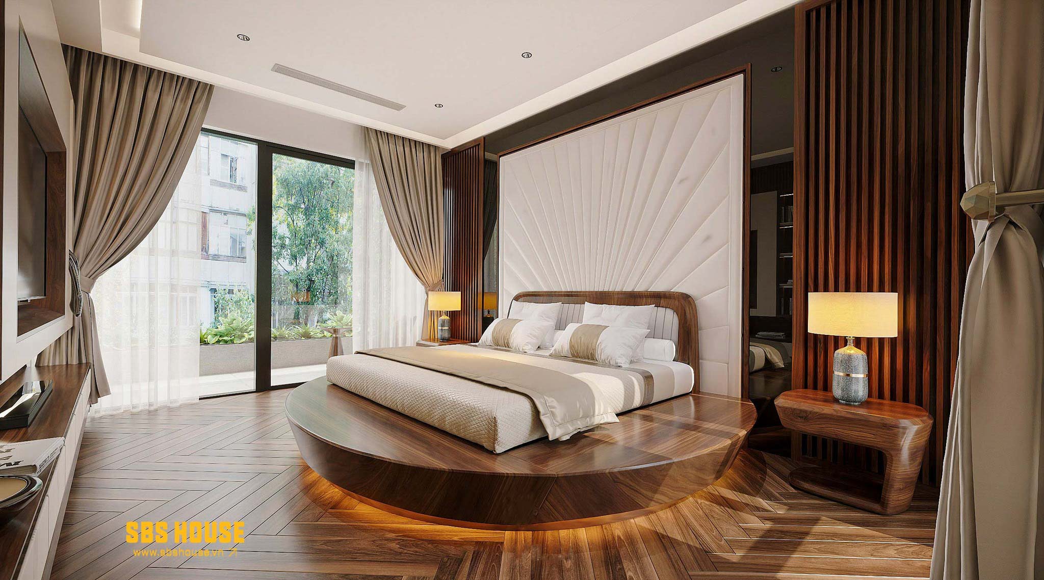 Mẫu phòng ngủ gỗ tự nhiên