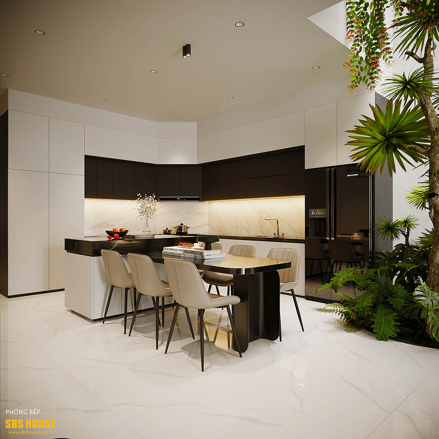 thiết kế nội thất đẹp không gian phòng bếp quận 11