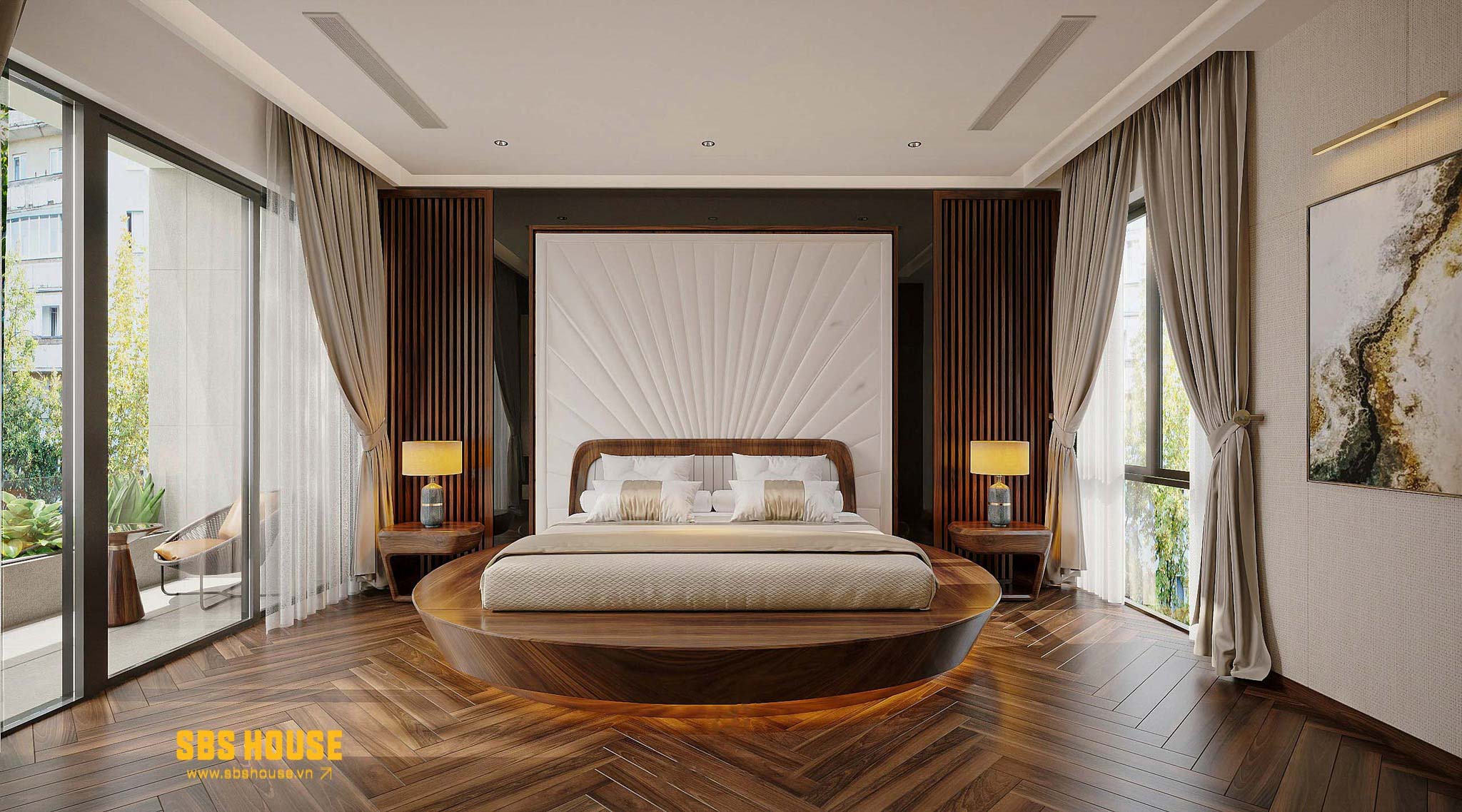 Mẫu phòng ngủ gỗ tự nhiên