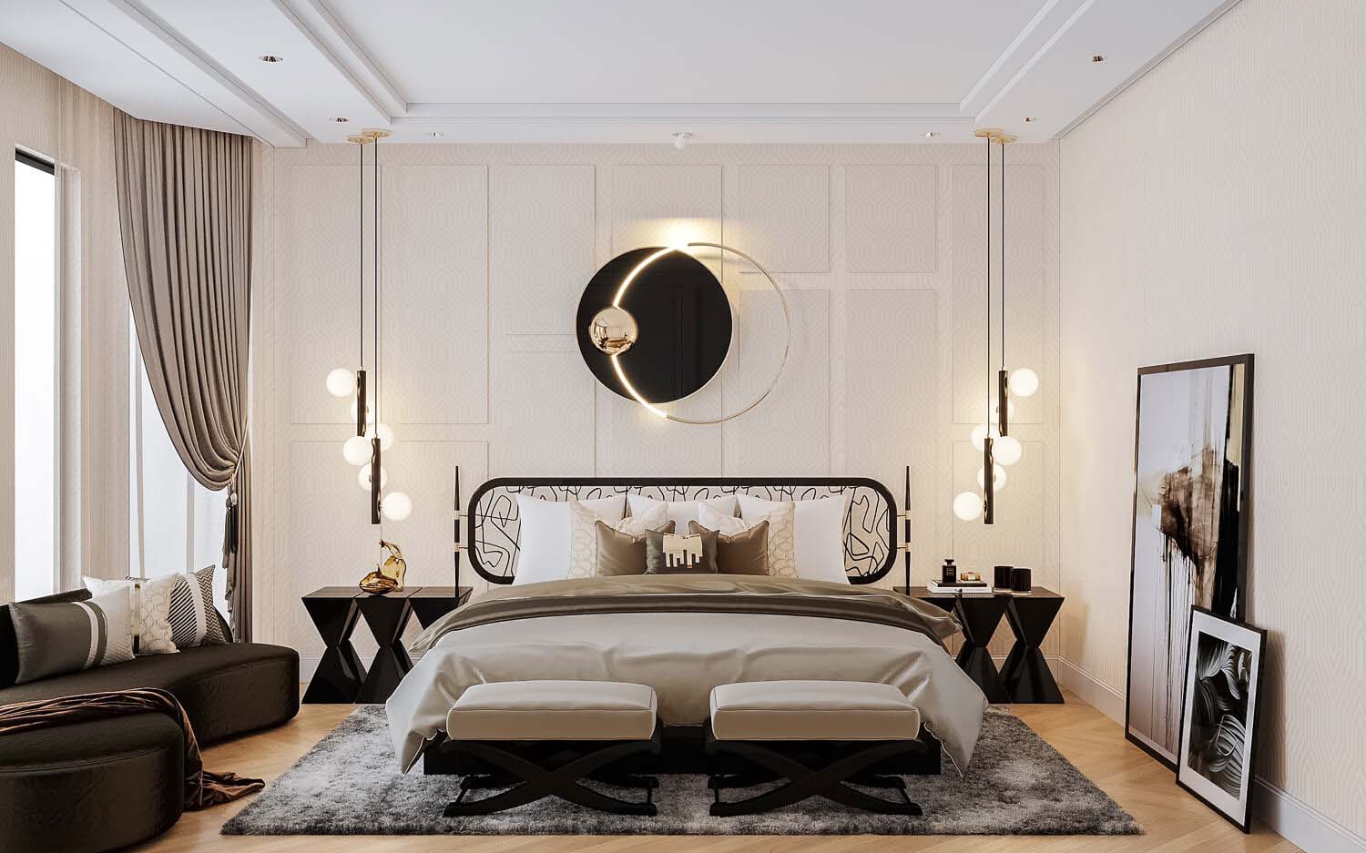 bộ giường ngủ đẹp tân cổ điển