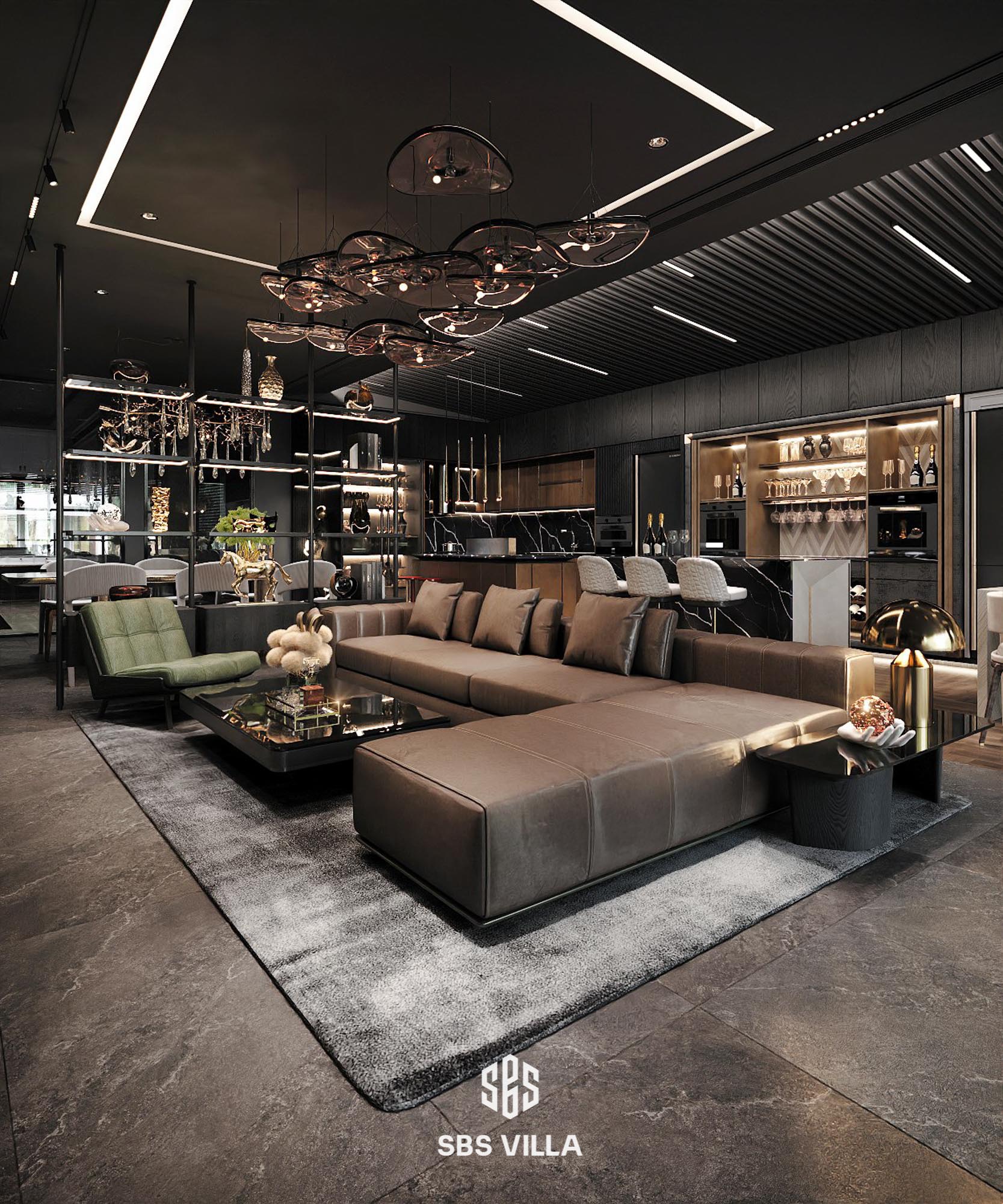 Mẫu thiết kế phòng khách theo phong cách sang trọng