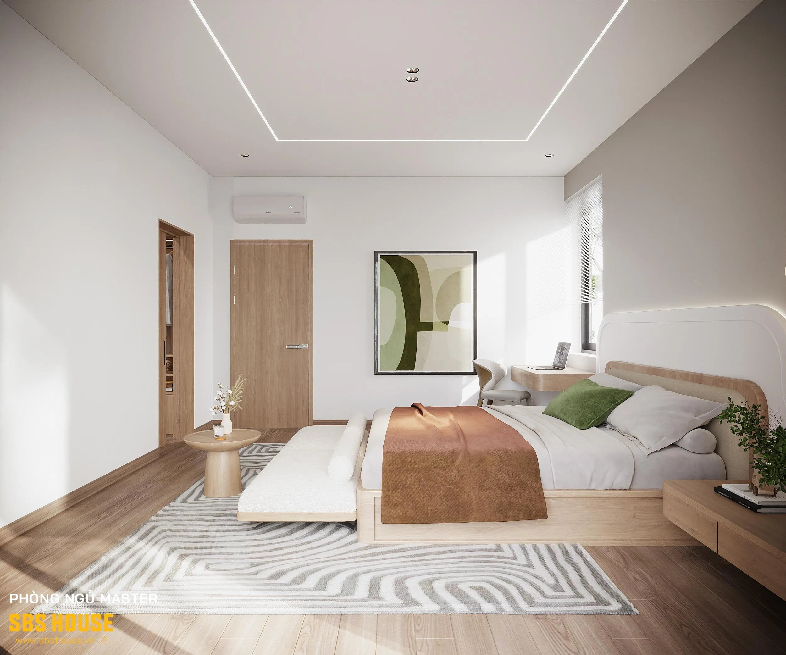 mẫu thiết kế phòng ngủ 20m2 cho vợ chồng