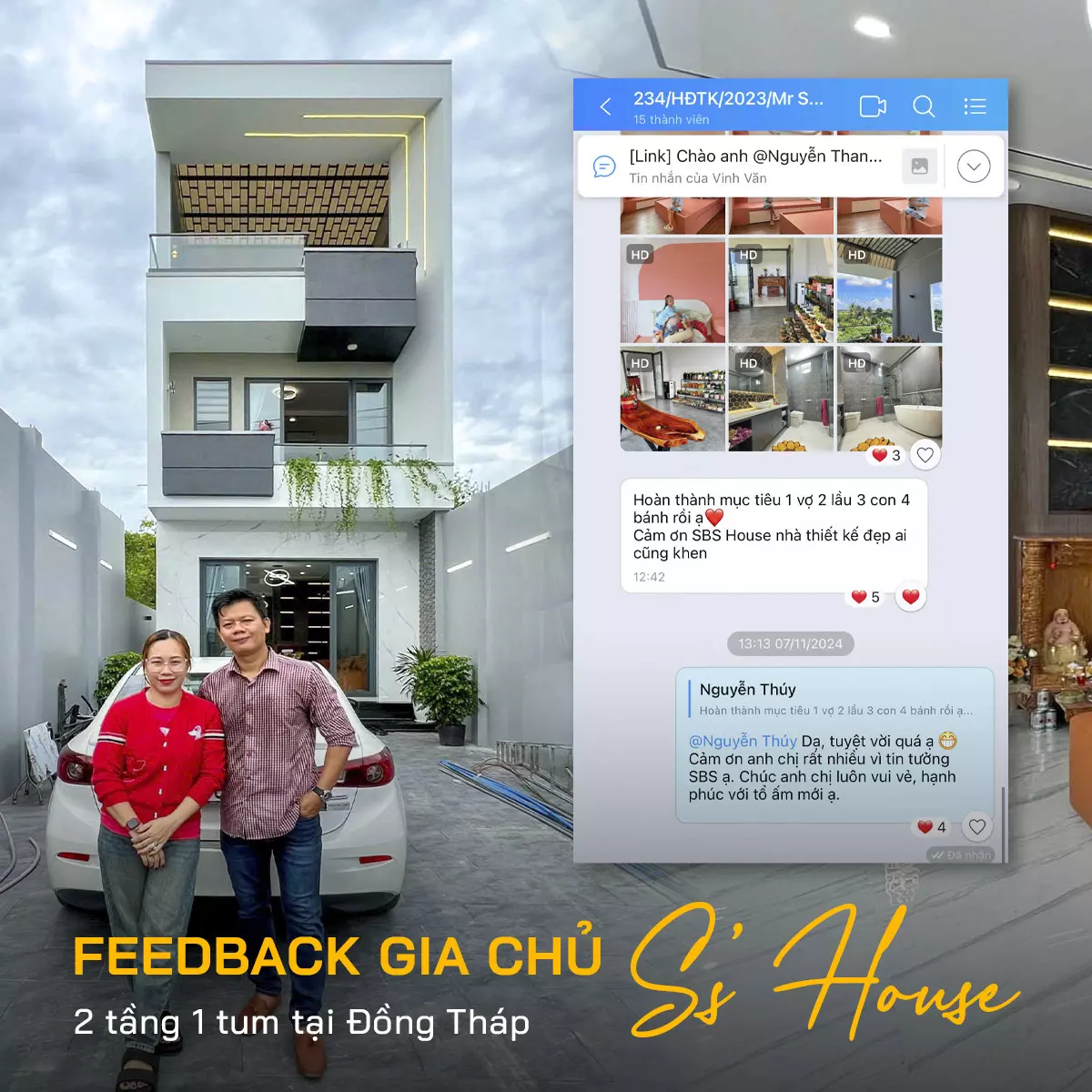 Hình ảnh feedback của gia chủ Đồng Tháp