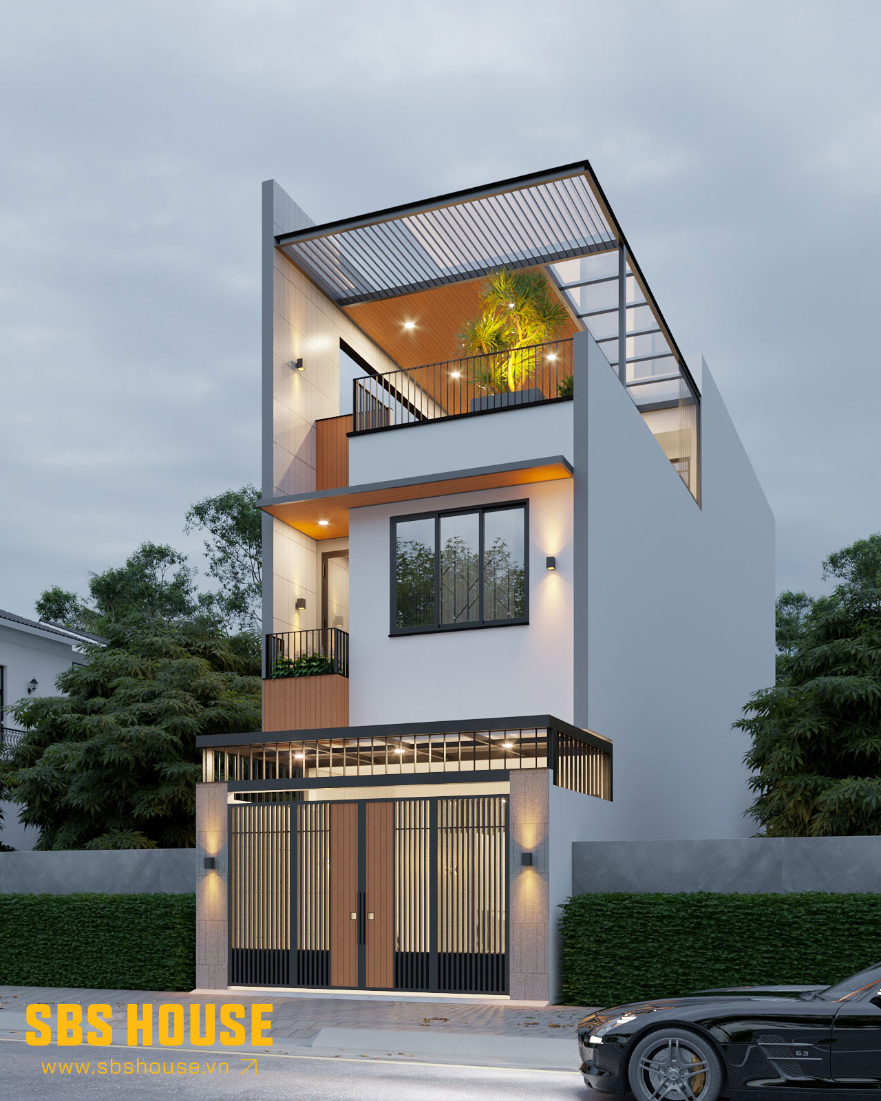 Mặt tiền nhà 3 tầng hiện đại 120m2 tai Đà Nẵng 