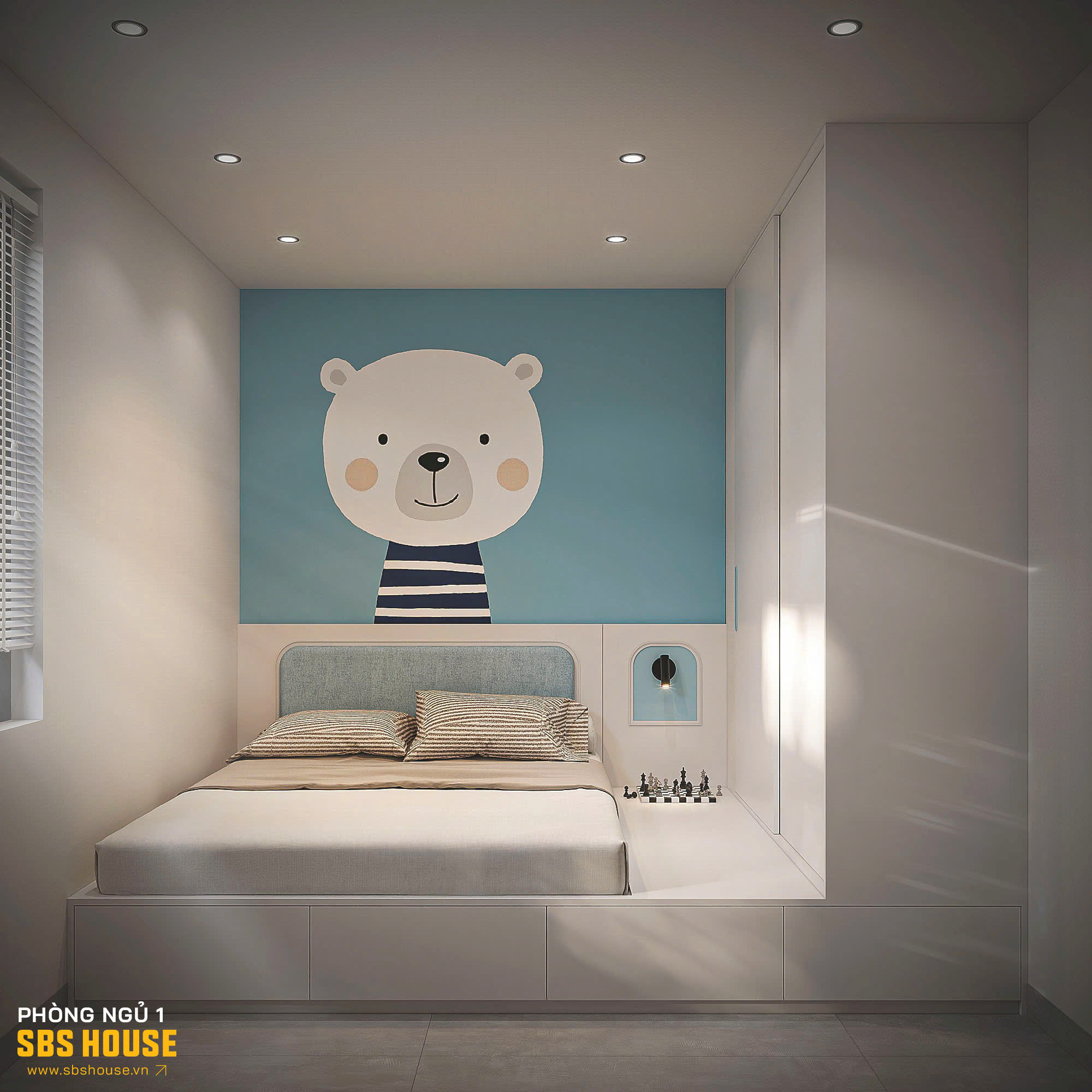 Mẫu thiết kế phòng ngủ bé trai diện tích nhỏ
