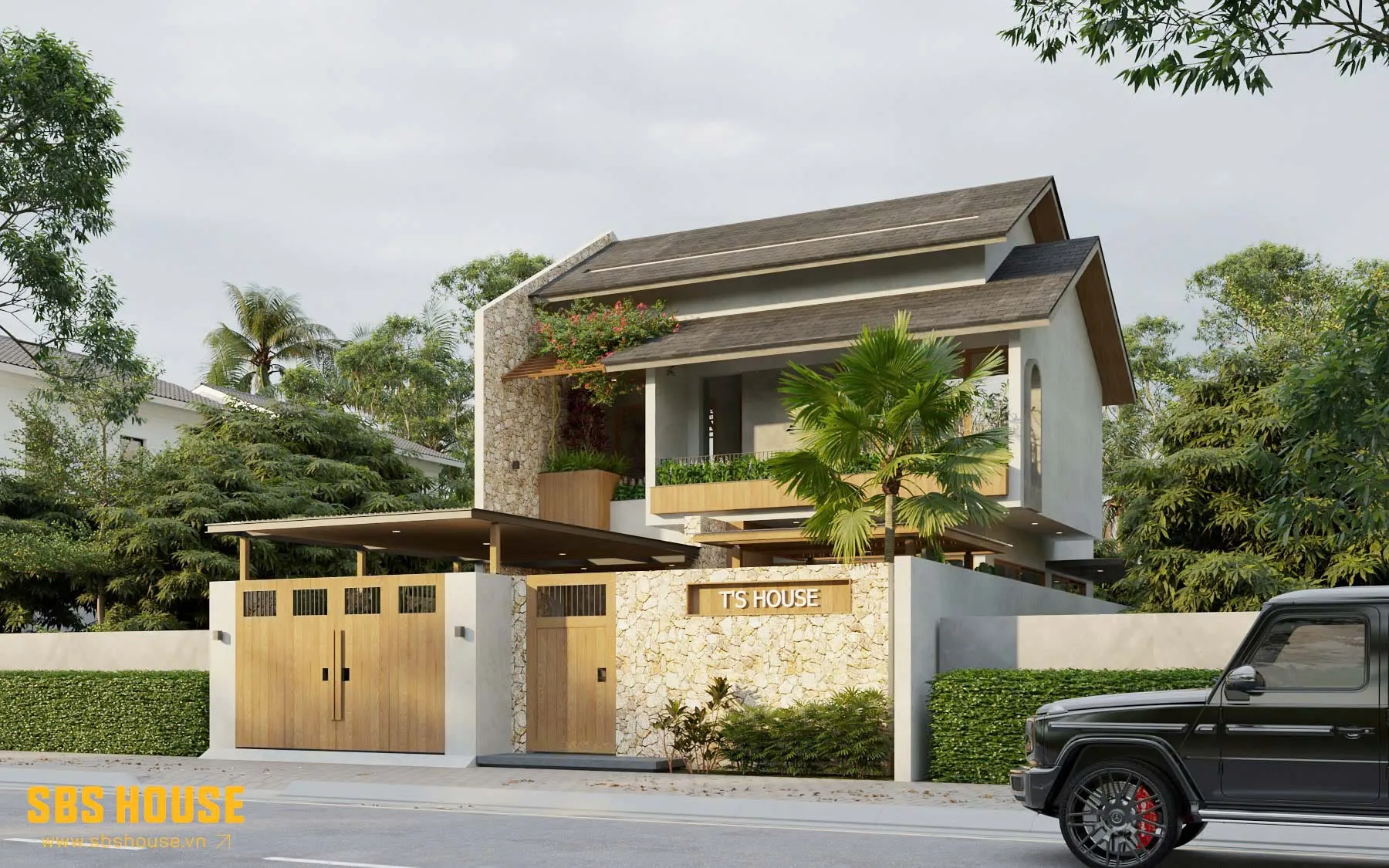 Mẫu thiết kế nhà đẹp tại Huế villa 2 tầng trên diện tích đất 11x20,6m 