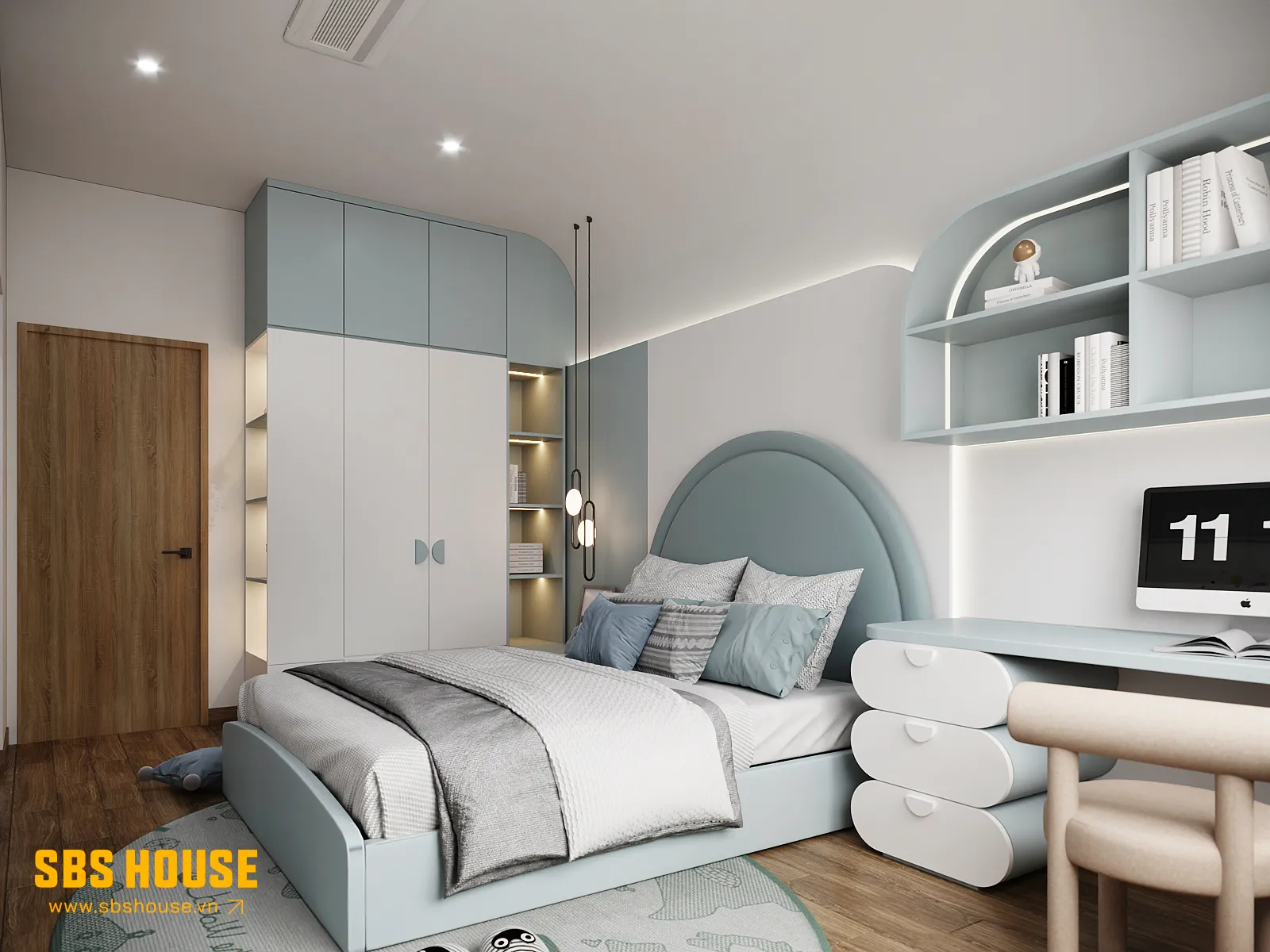 Mẫu thiết kế phòng ngủ 12m2 cho bé trai