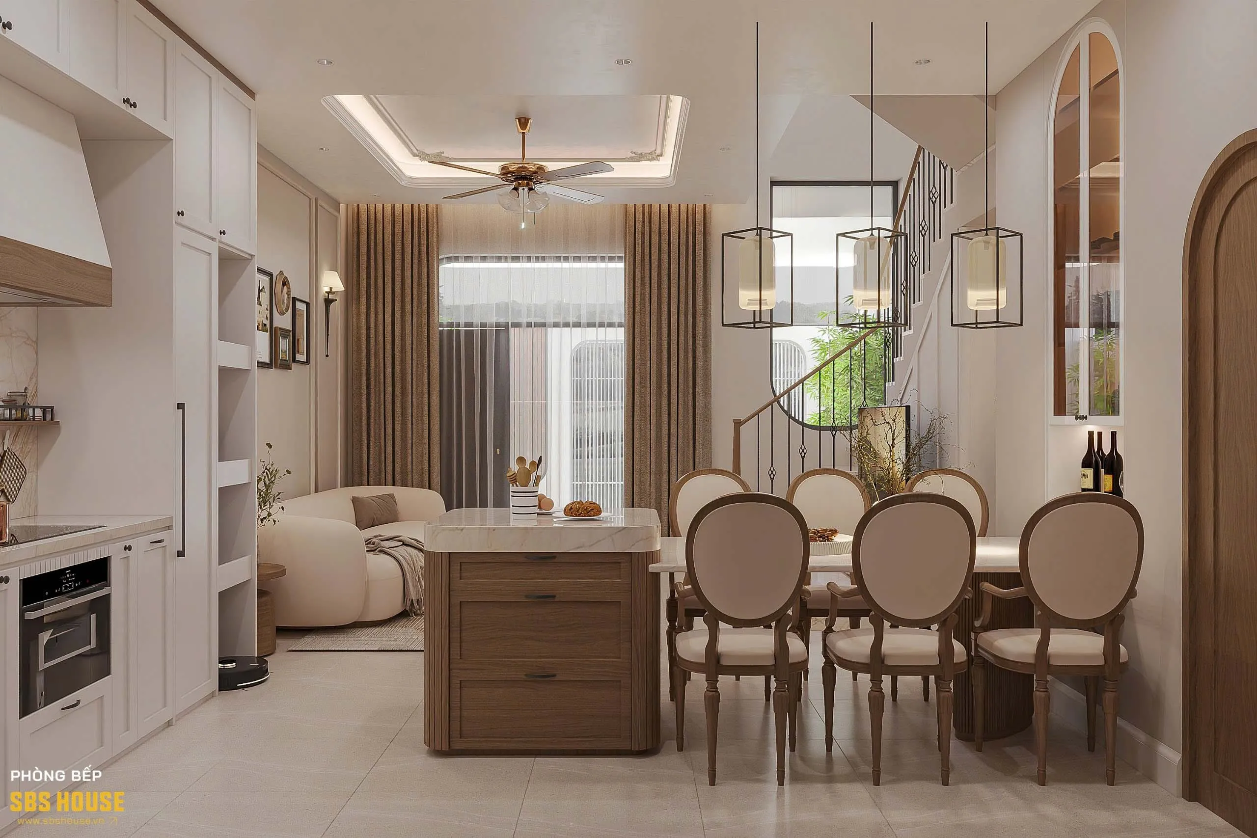 nội thất nhà 3 tầng 1 tum tiện nghi 