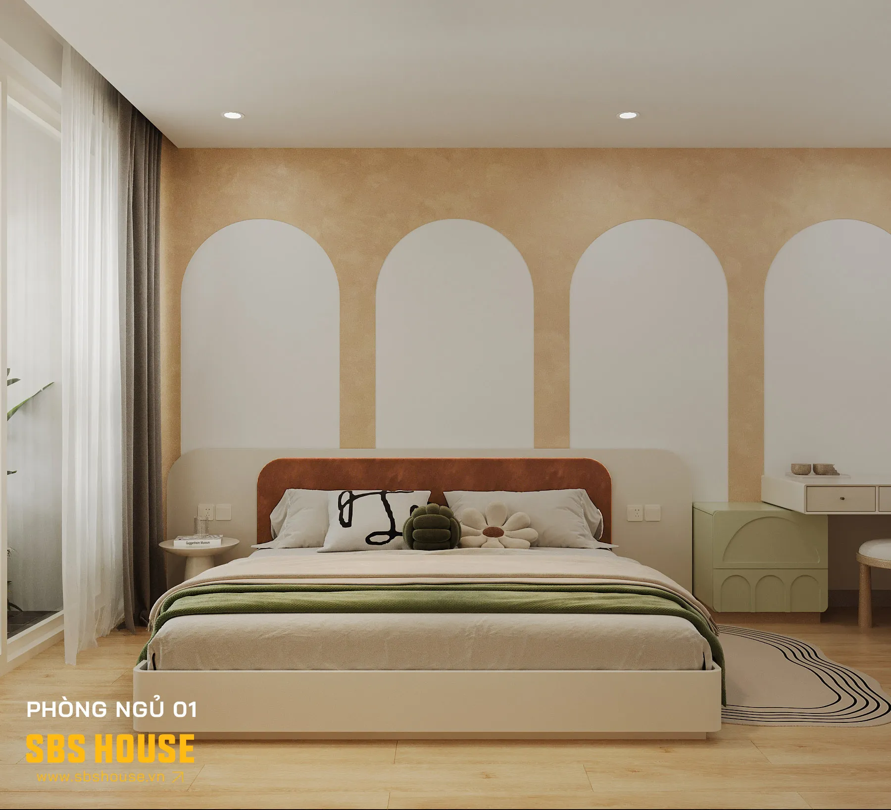 Sơn phòng ngủ màu vàng nhạt