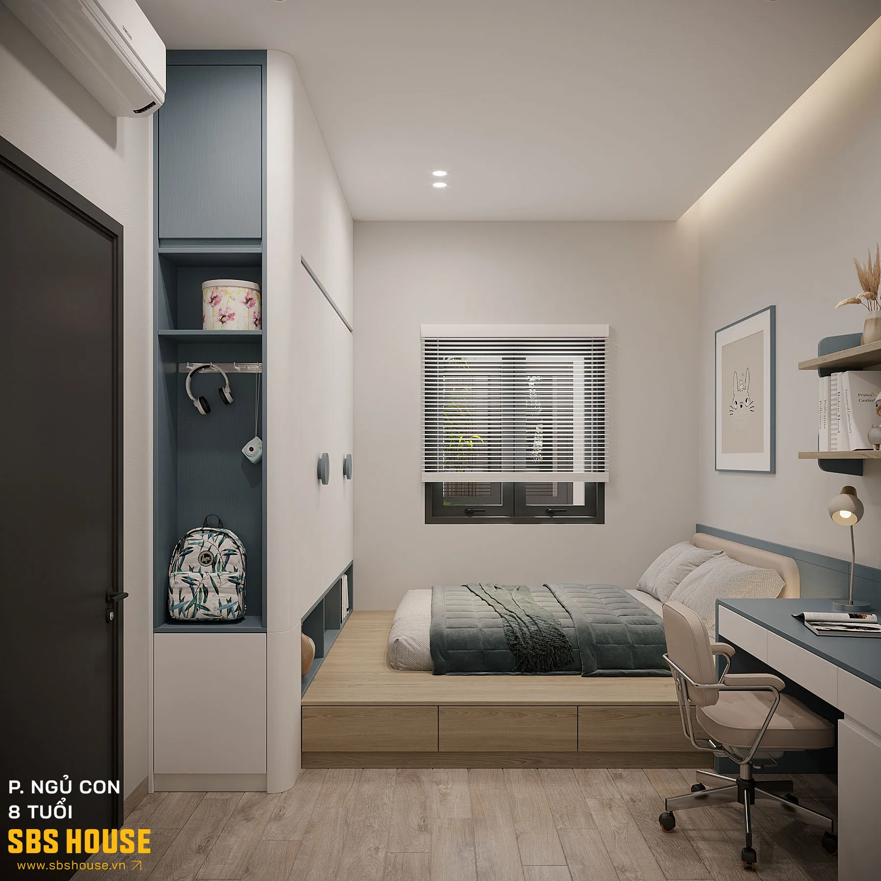 Mẫu thiết kế phòng ngủ bé trai diện tích nhỏ