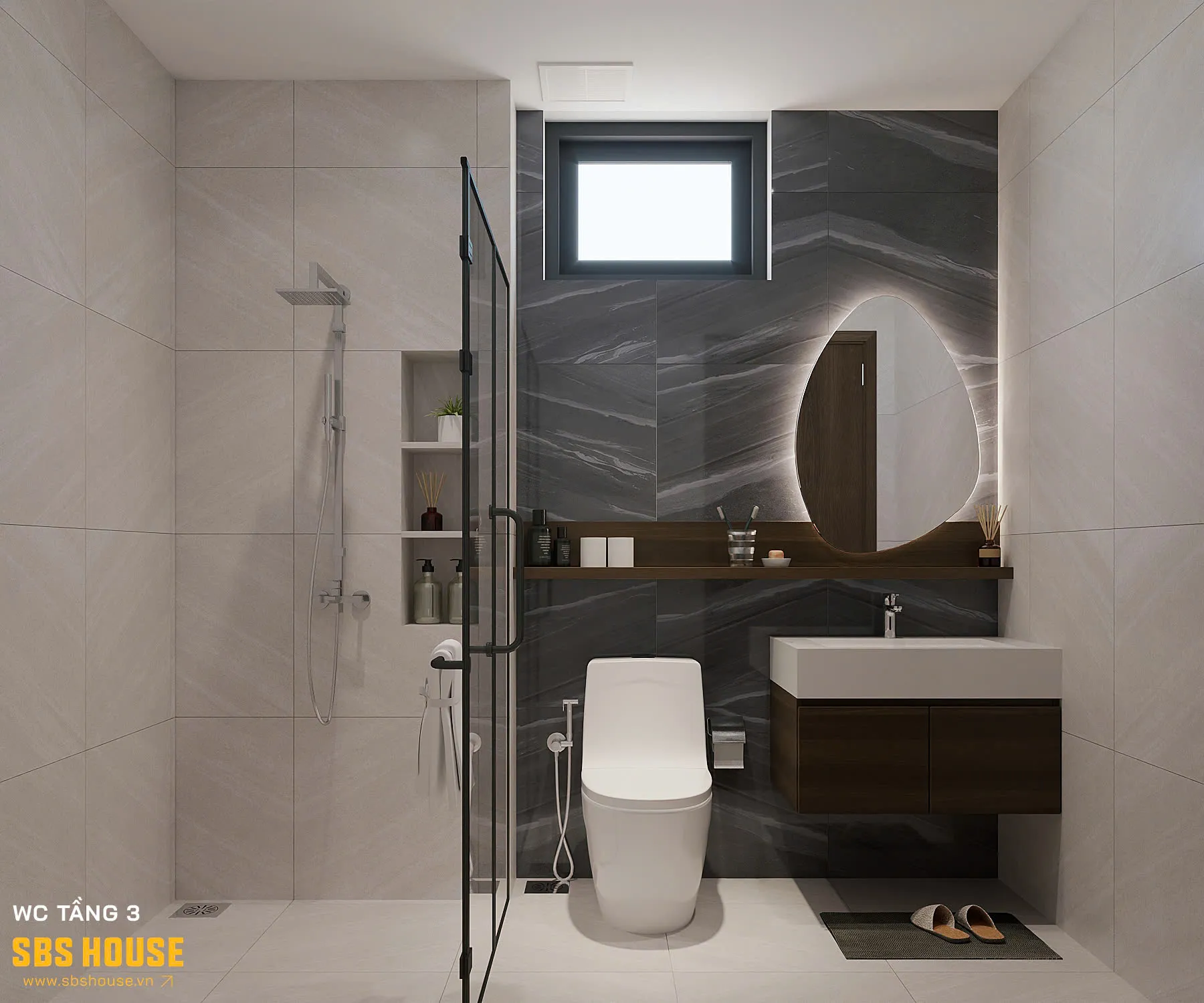 mẫu thiết kế phòng tắm 5m2 hiện đại