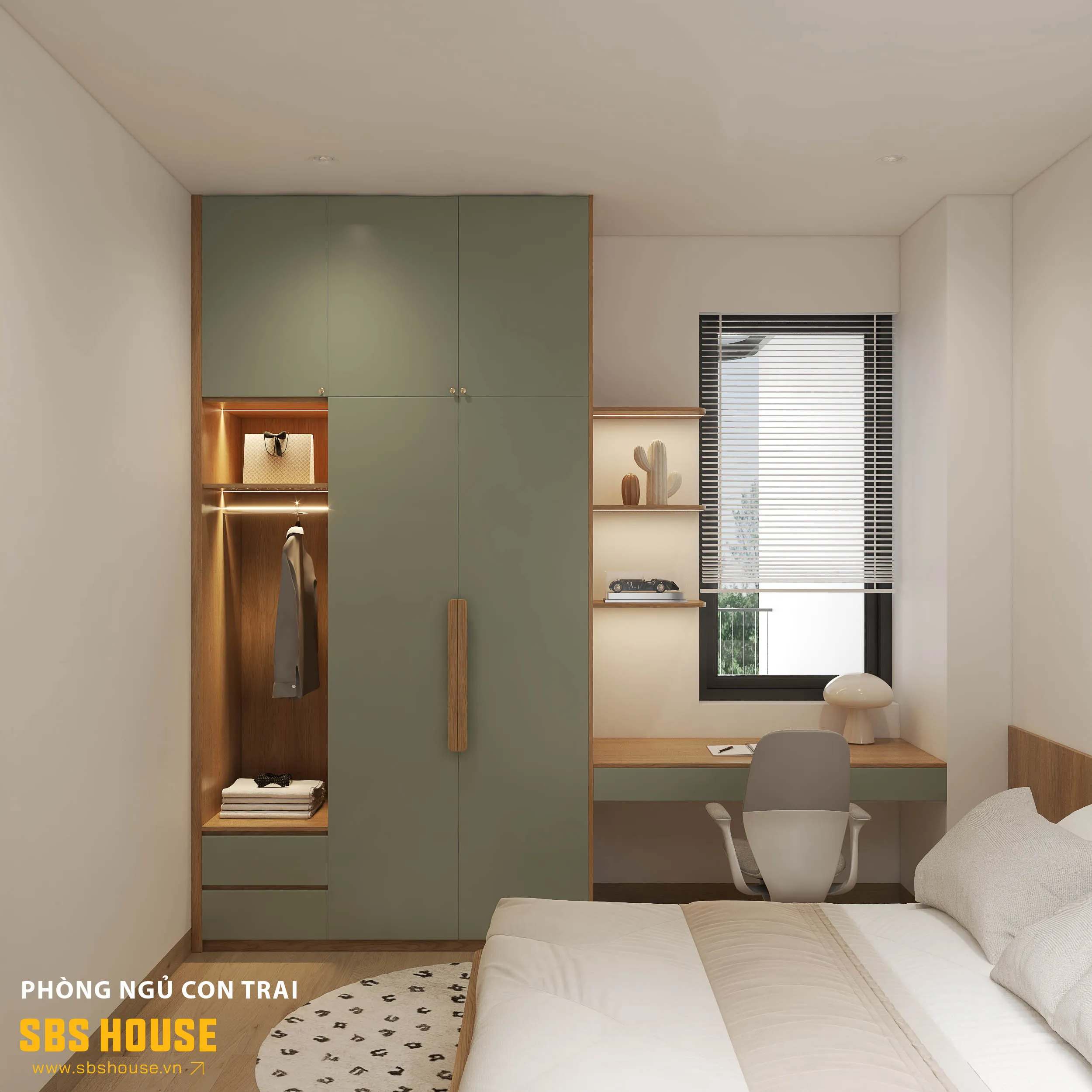 Mẫu thiết kế phòng ngủ bé trai diện tích nhỏ