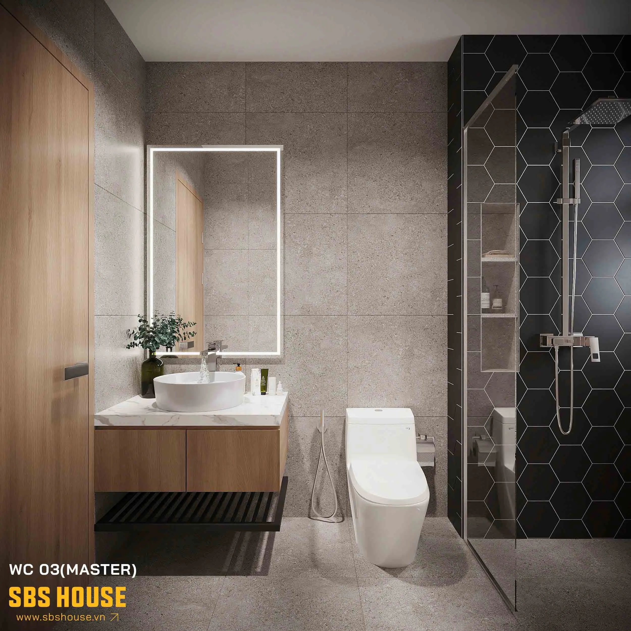 mẫu phòng tắm kích thước 5m2 