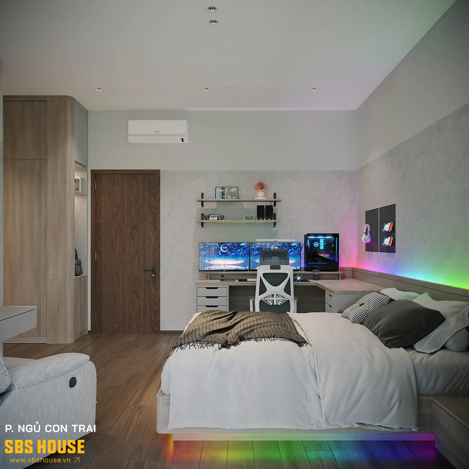 Mẫu phòng ngủ cho bé trai 15 - 20 tuổi