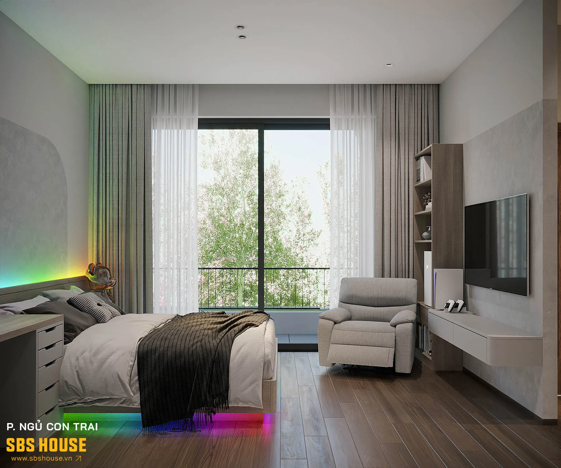 Mẫu phòng ngủ cho bé trai 15 - 20 tuổi