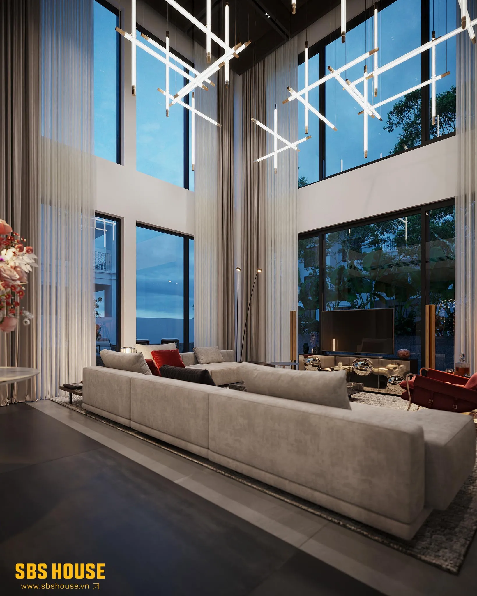 không gian nội thất sang trọng của căn hộ duplex tại quận 11