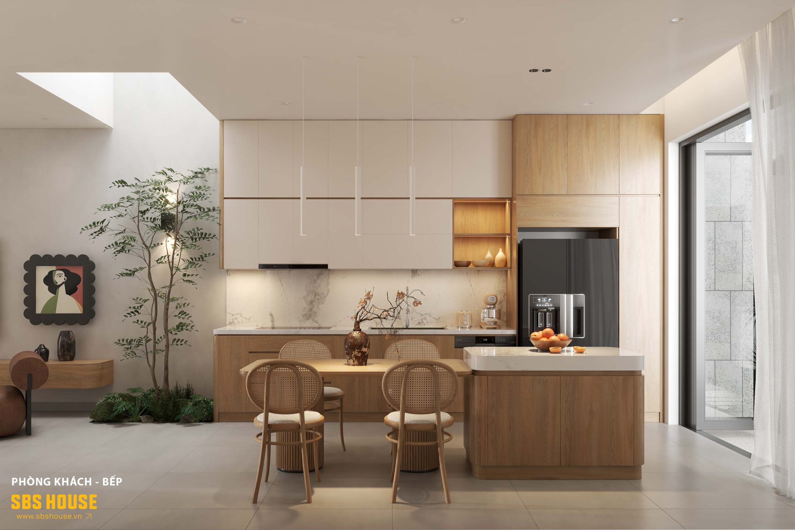 phòng bếp nhà phố 3 tầng