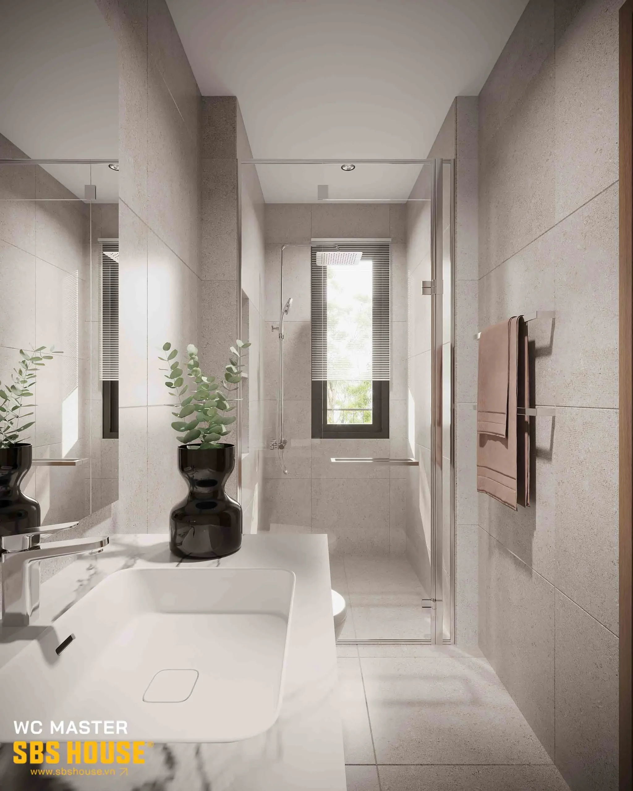 mẫu thiết kế phòng tắm hiện đại 5m2 