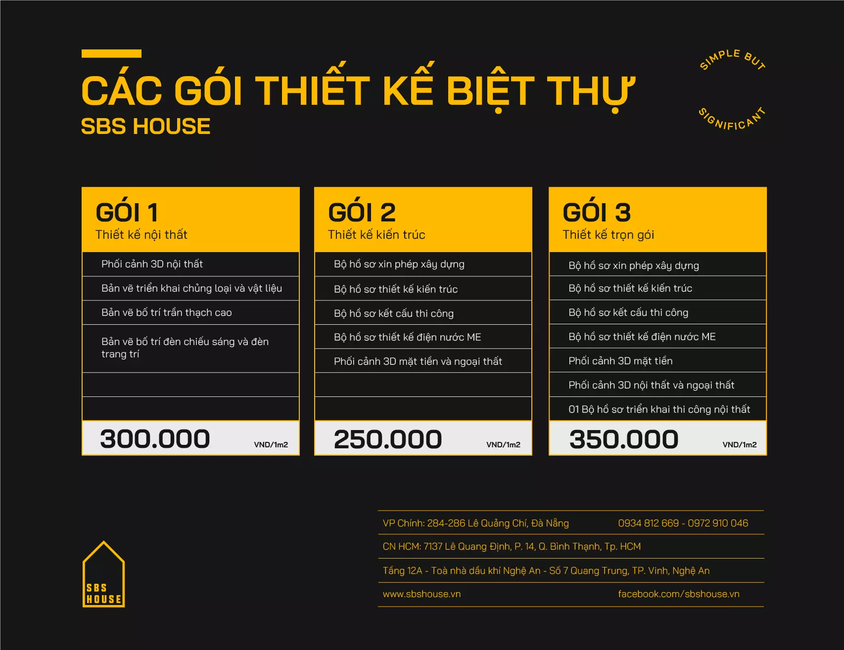 bảng giá thiết kế nhà biệt thự