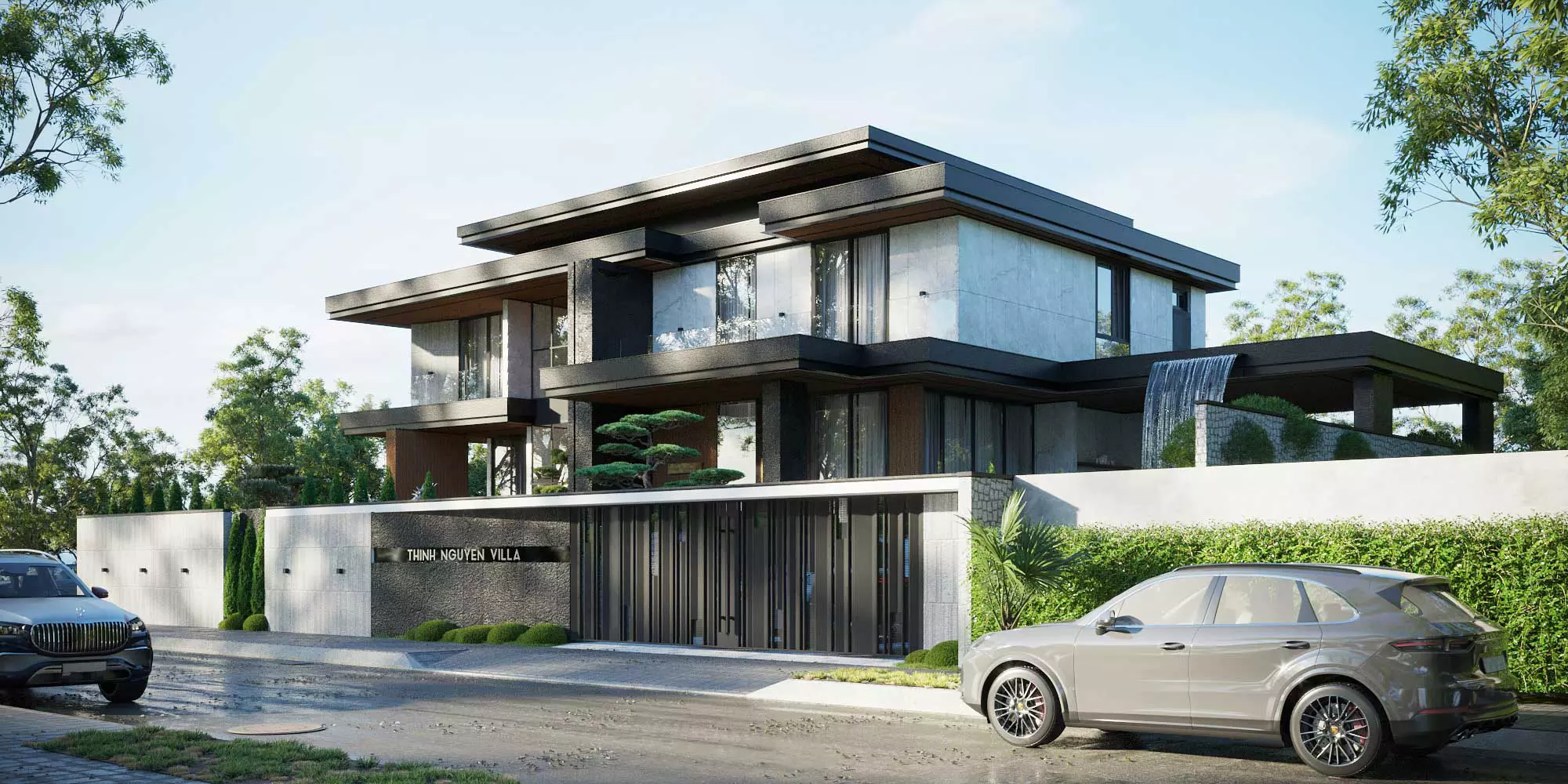 mẫu nhà biệt thự 400m2 thiết kế hiện đại