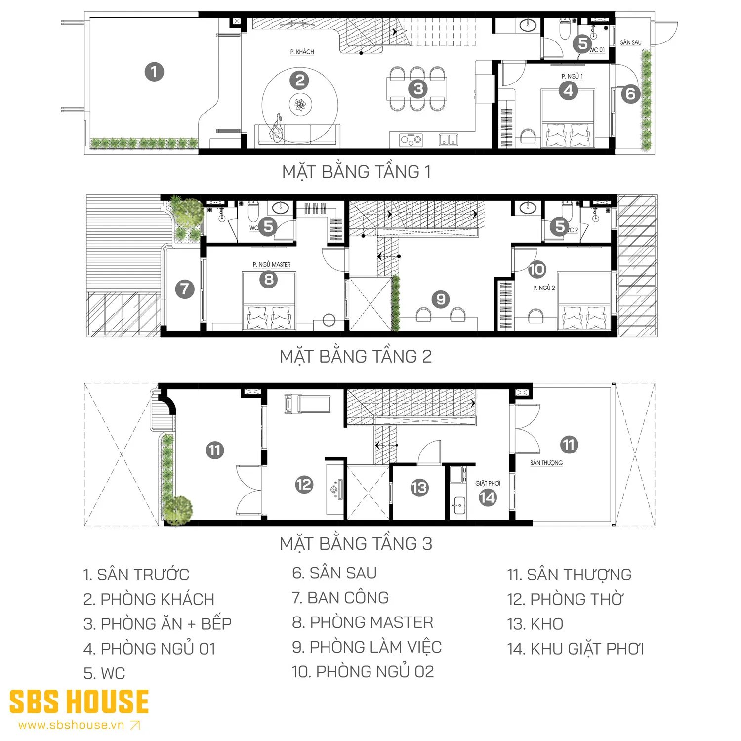 công năng nhà mái bằng 3 tầng chi tiết