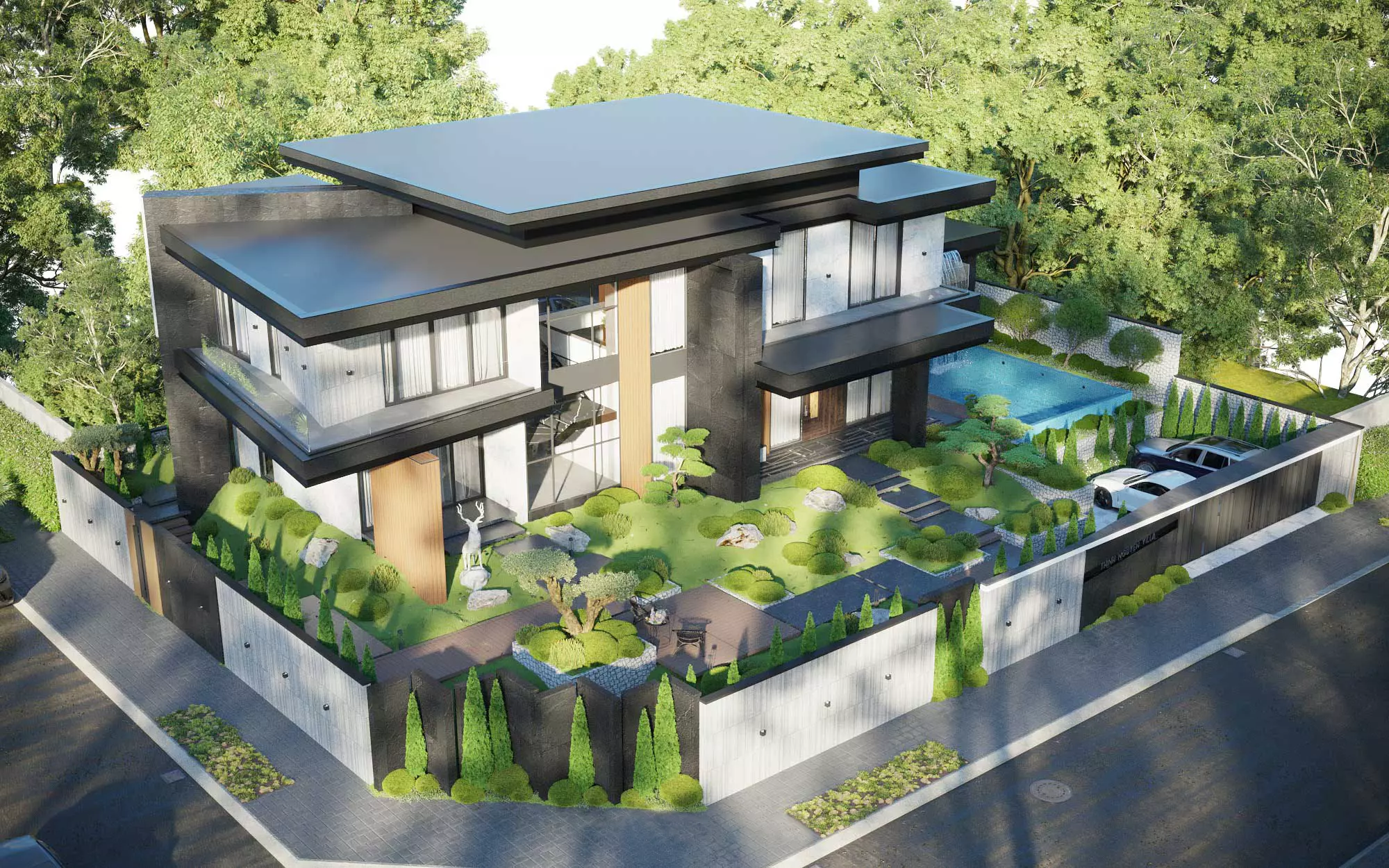 mẫu thiết kế biệt thự vườn 400m2 
