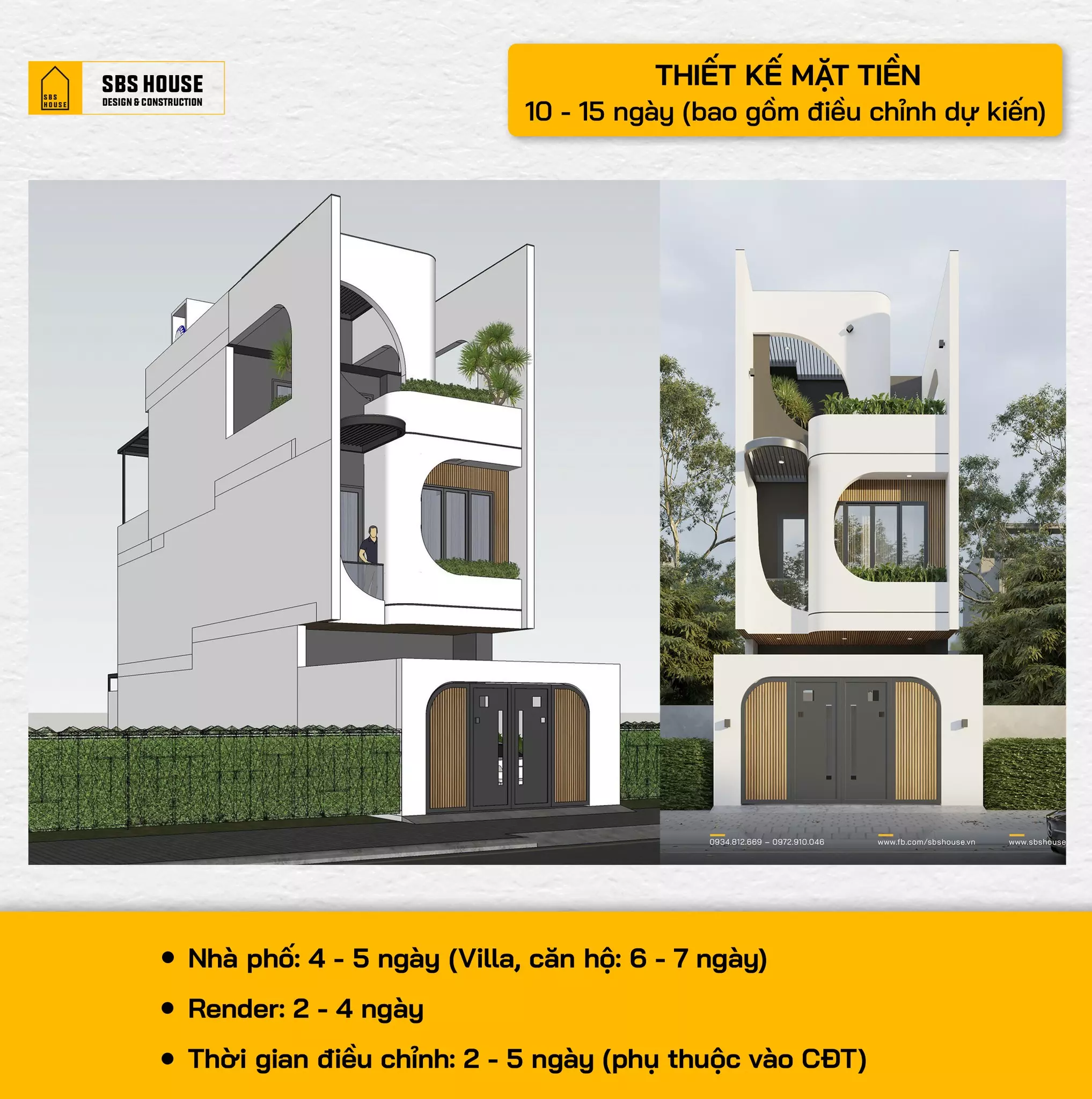 thời gian thiết kế nhà 3 tầng trọn gói