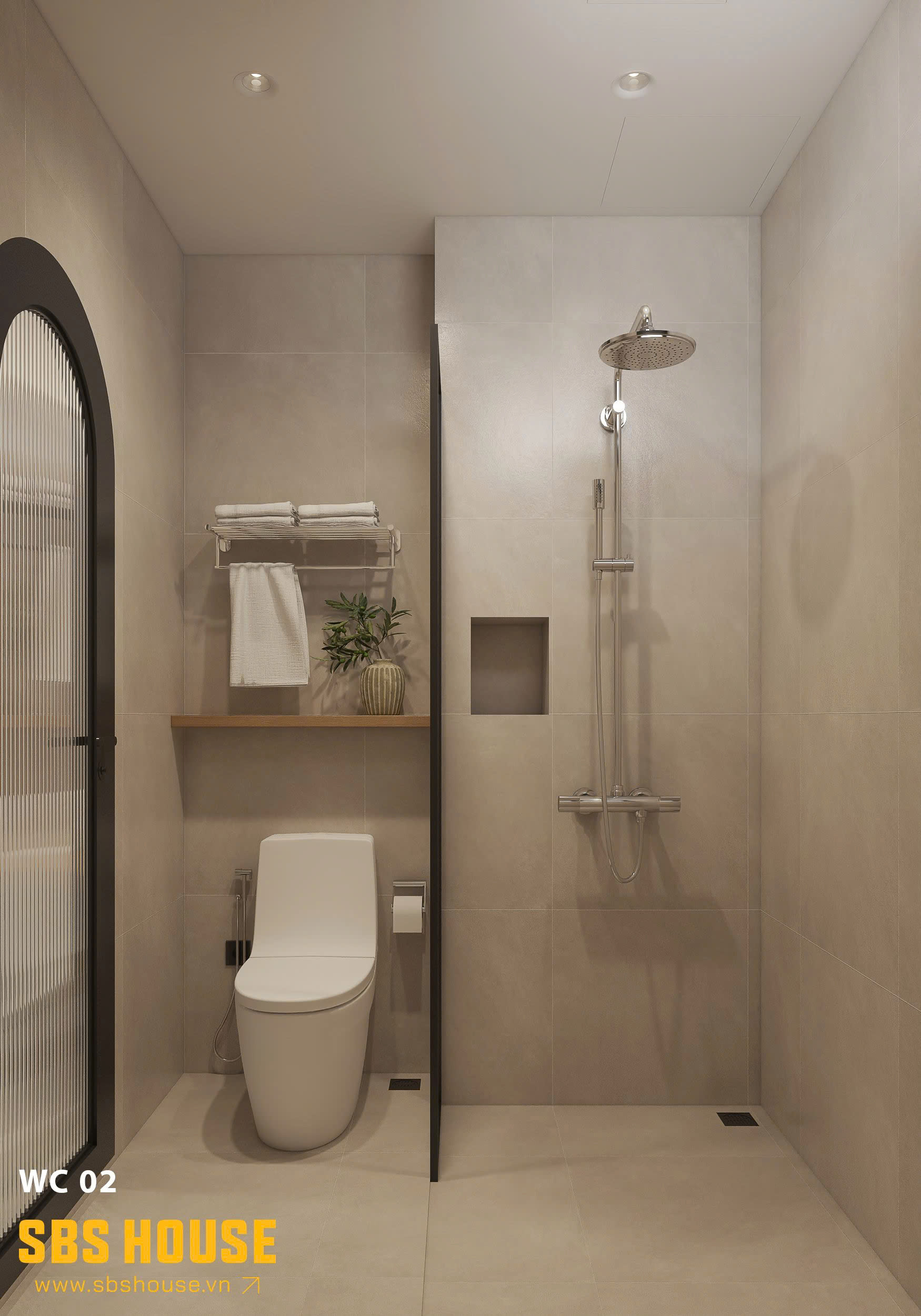 mẫu thiết kế phòng tắm nhỏ 3m2 hiện đại 