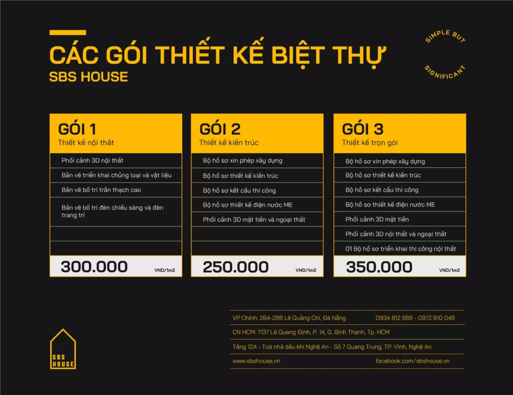 Chi phí thiết kế biệt thự 2 tầng tại miền Nam mới nhất