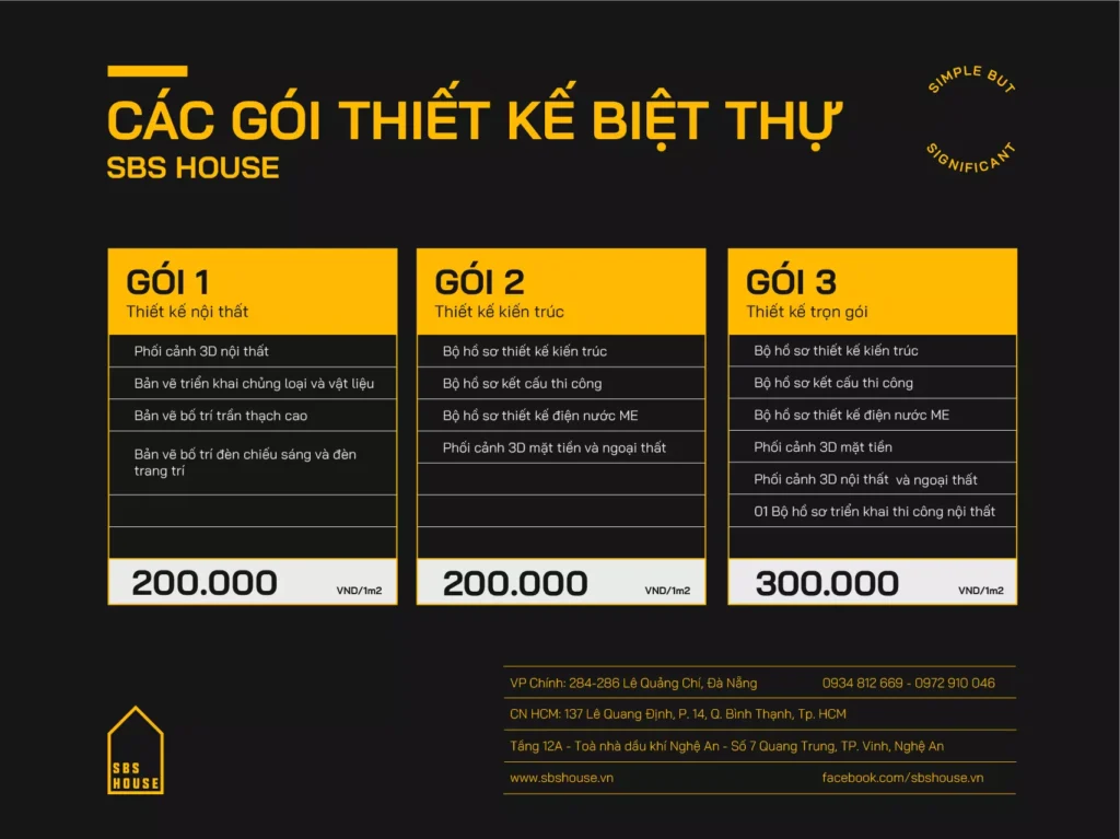 Chi phí thiết kế biệt thự 2 tầng