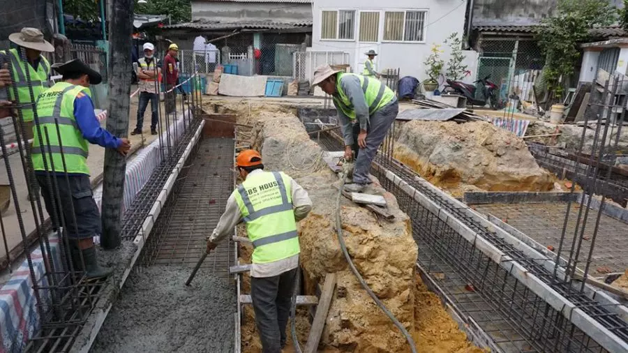 Móng bè nhà 5 tầng