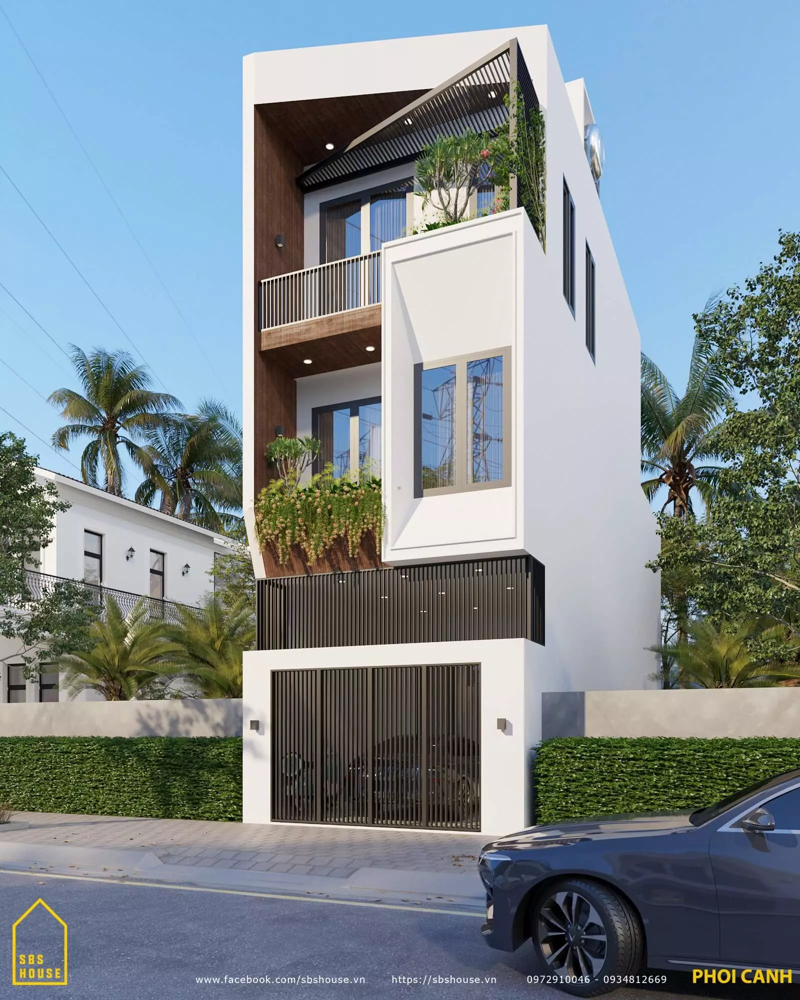 Mẫu nhà 1 trệt 2 lầu 5x18m 2 phòng ngủ
