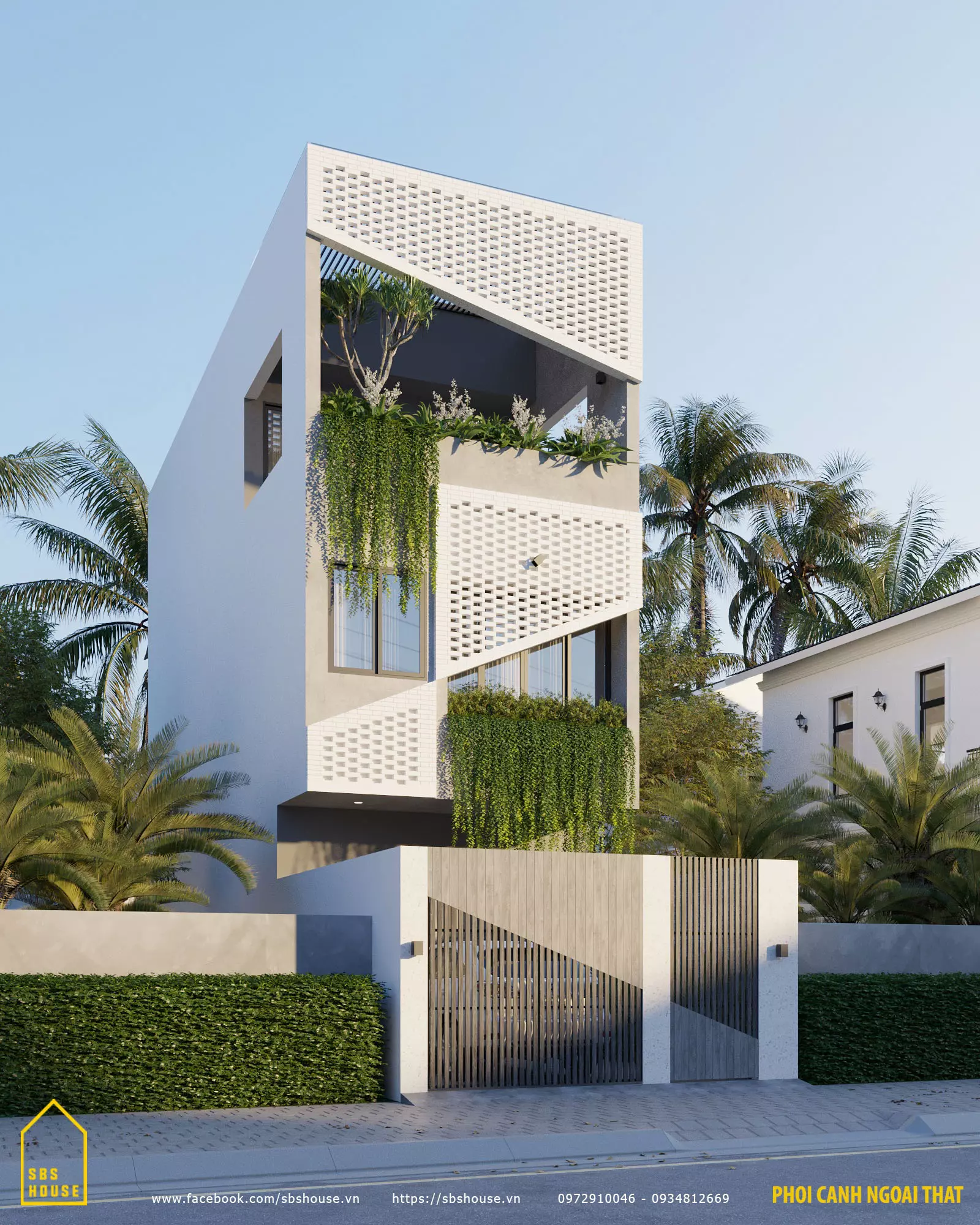 Mẫu nhà 1 trệt 2 lầu 5x18m phong cách Scandinavian 