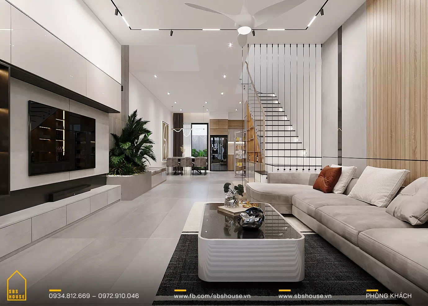 Mẫu thiết kế nhà 1 trệt 2 lầu 5x18m xanh thoáng