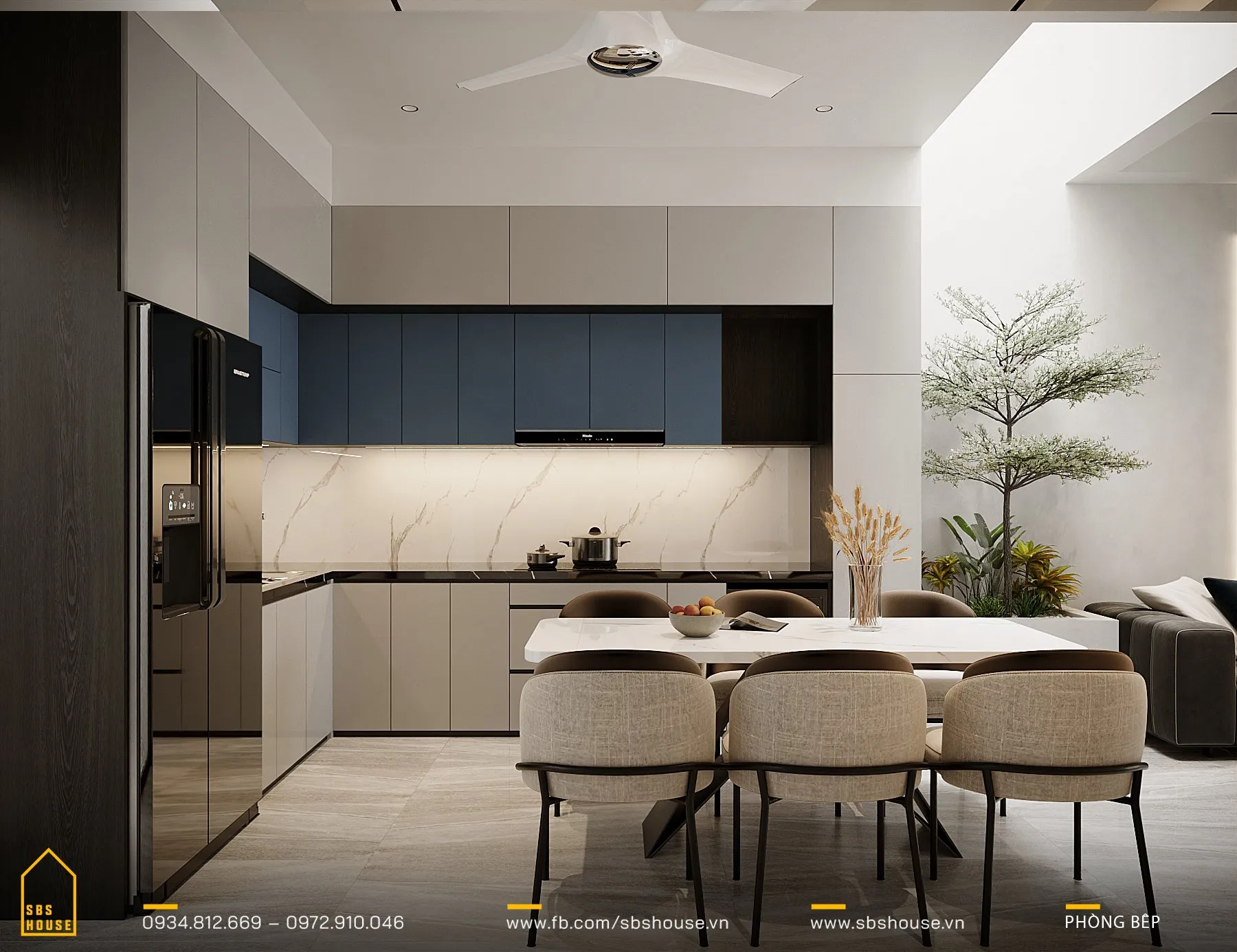 Thiết kế phòng bếp 15m2 cần đảm bảo nhận lượng ánh sáng vừa đủ cũng như thoáng khí