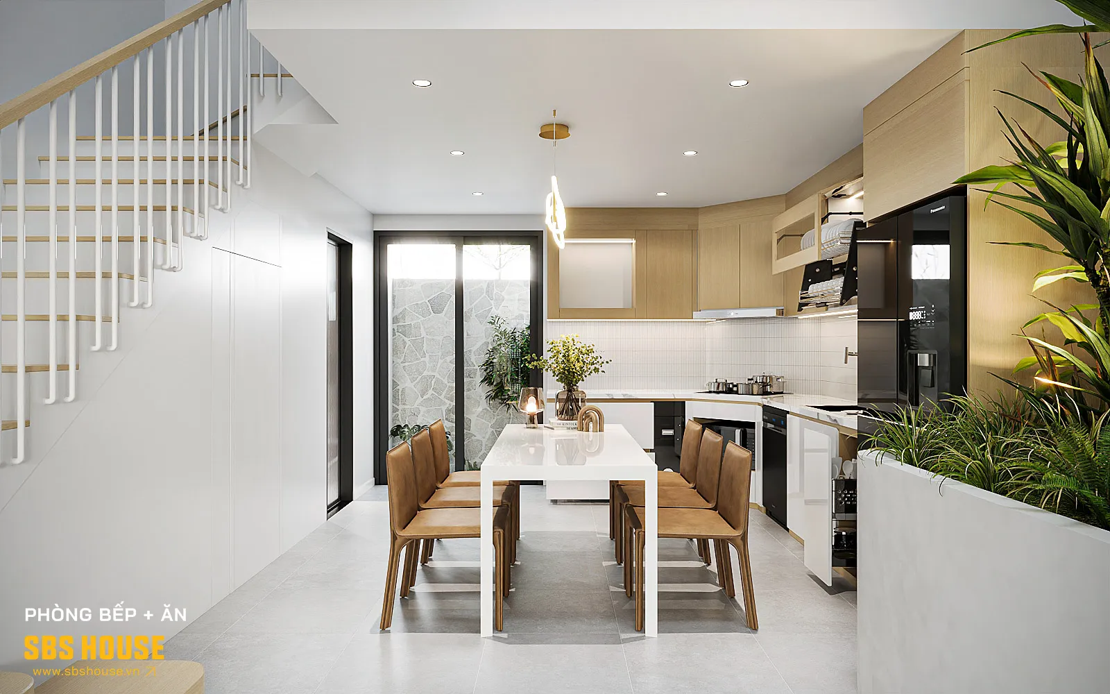 Thiết kế phòng bếp 15m2 theo phong cách hiện đại, tập trung vào công năng và sự tiện nghi