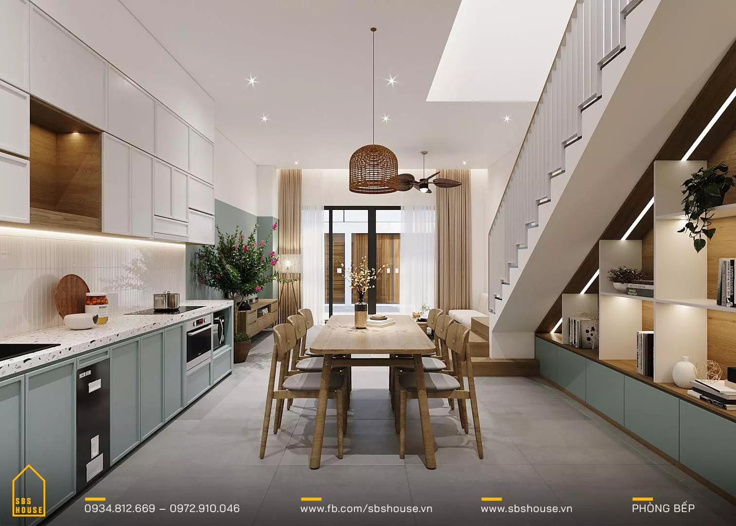 Mẫu thiết kế phòng bếp 15m2 phong cách Scandinavian đơn giản nhưng đậm tính cá nhân hóa