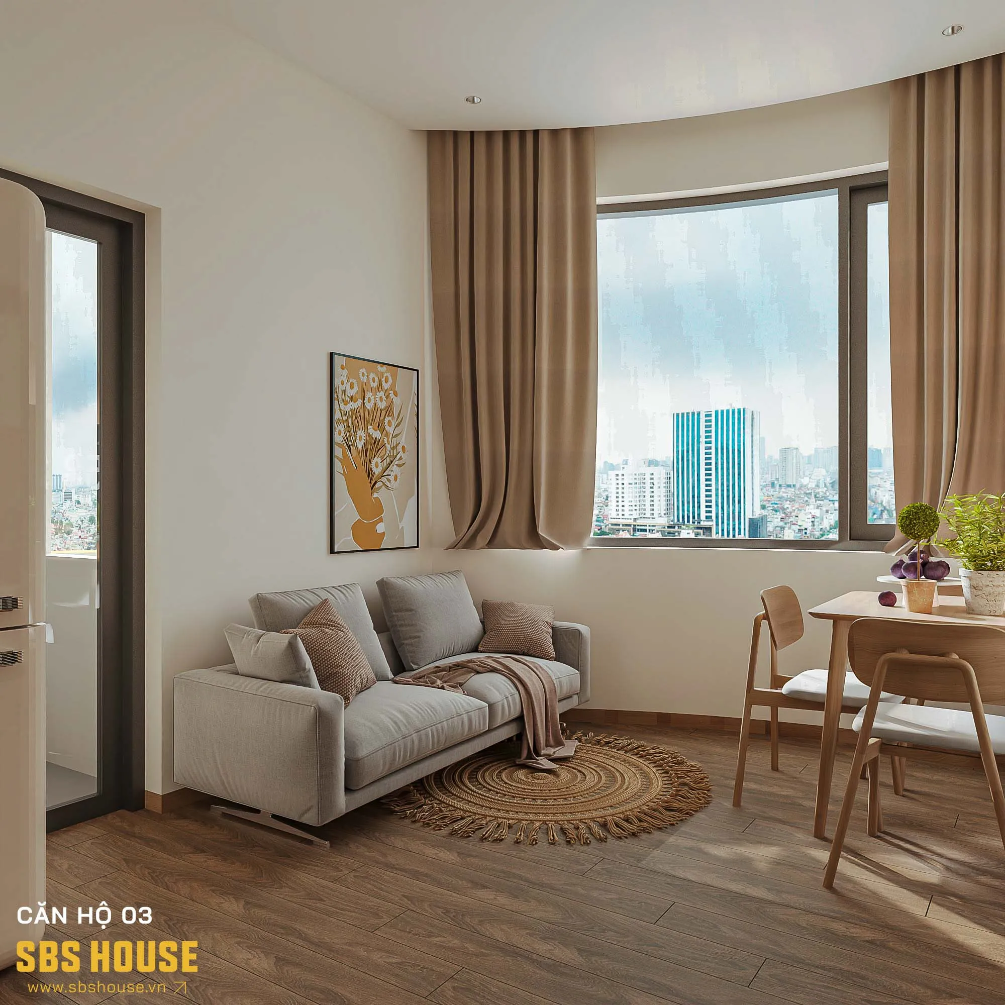 Mẫu phòng khách chung cư mini