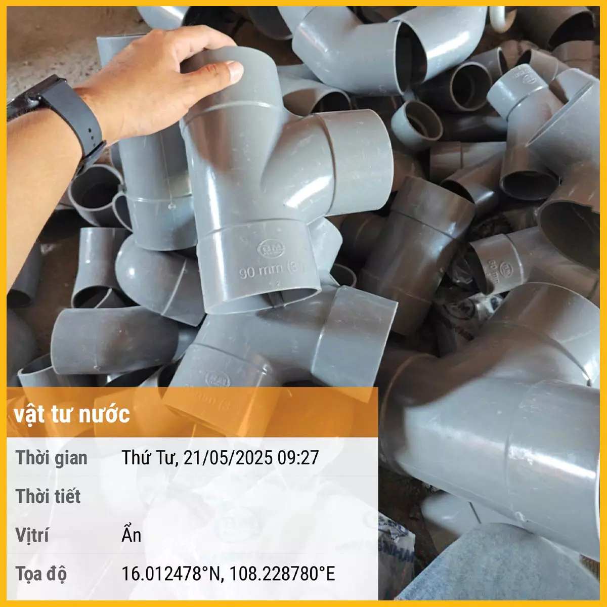 hình ảnh giám sát SBS báo cáo vật tư nước rõ ràng tại công trình