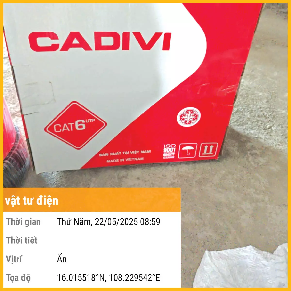 hình ảnh giám sát SBS báo cáo vật tư điện rõ ràng tại công trình
