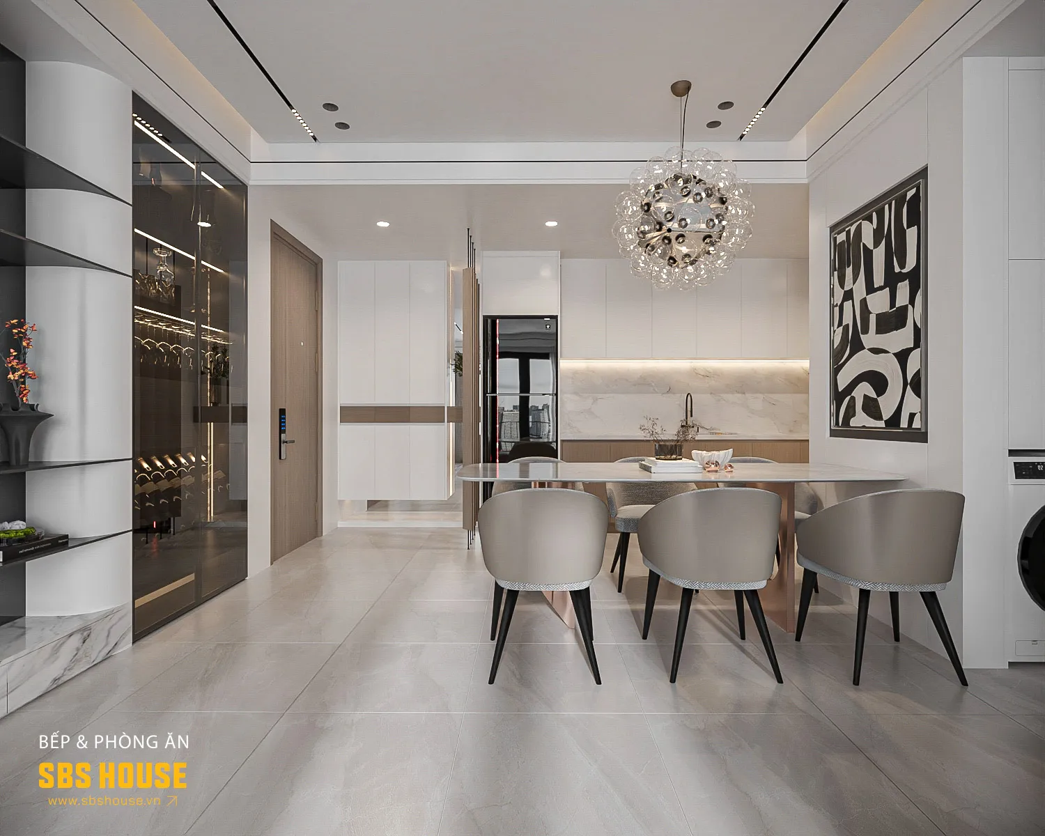 khu vực bếp ăn căn hộ Sun Ponte Residence Đà Nẵng