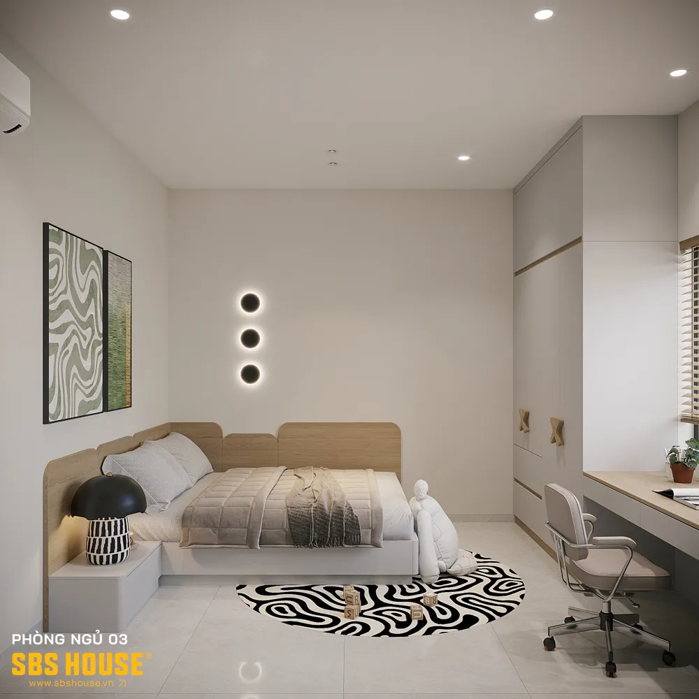 Mẫu thiết kế phòng ngủ 15m2 cho bé trai