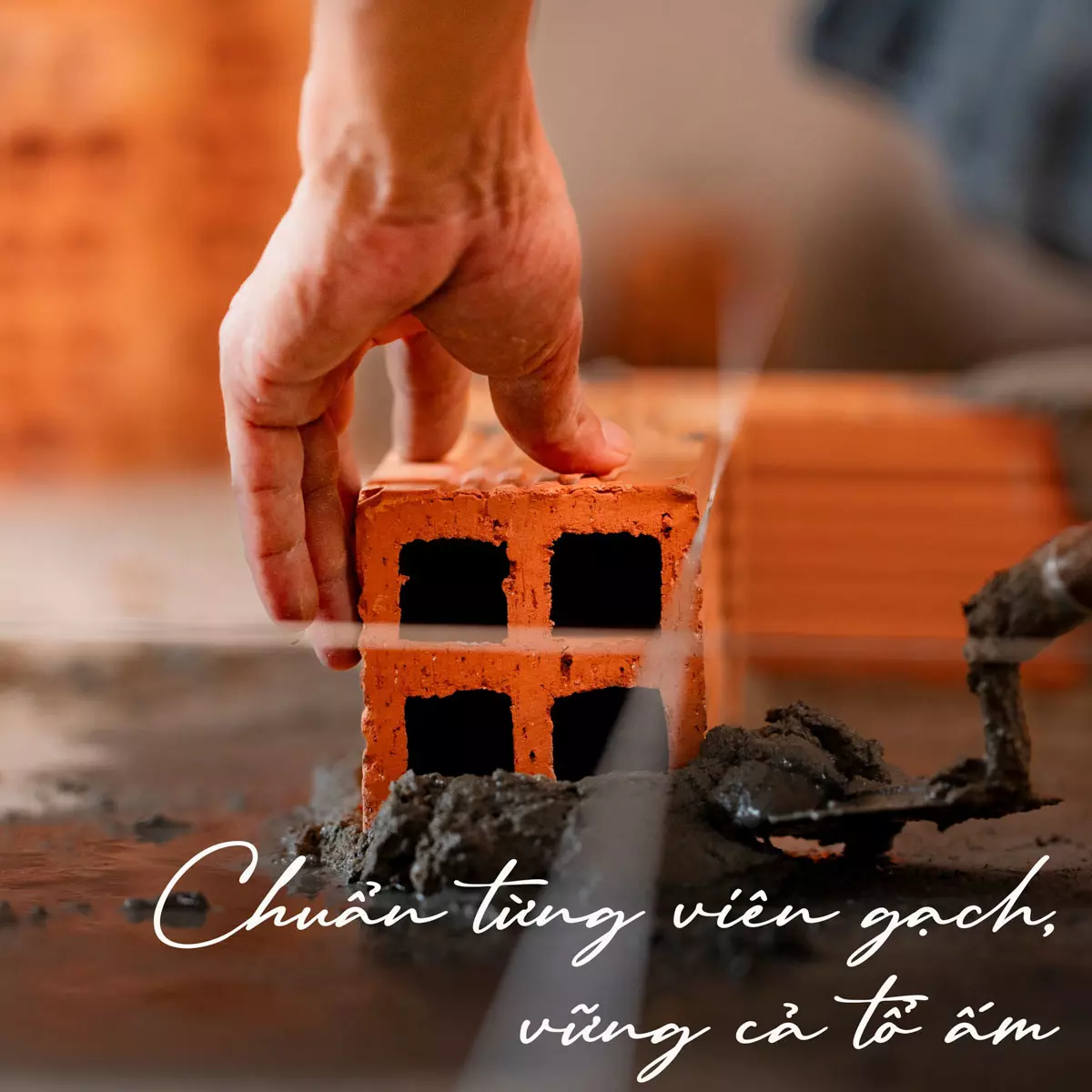 từng viên gạch SBS đặt xuống đều chuẩn từng milimet