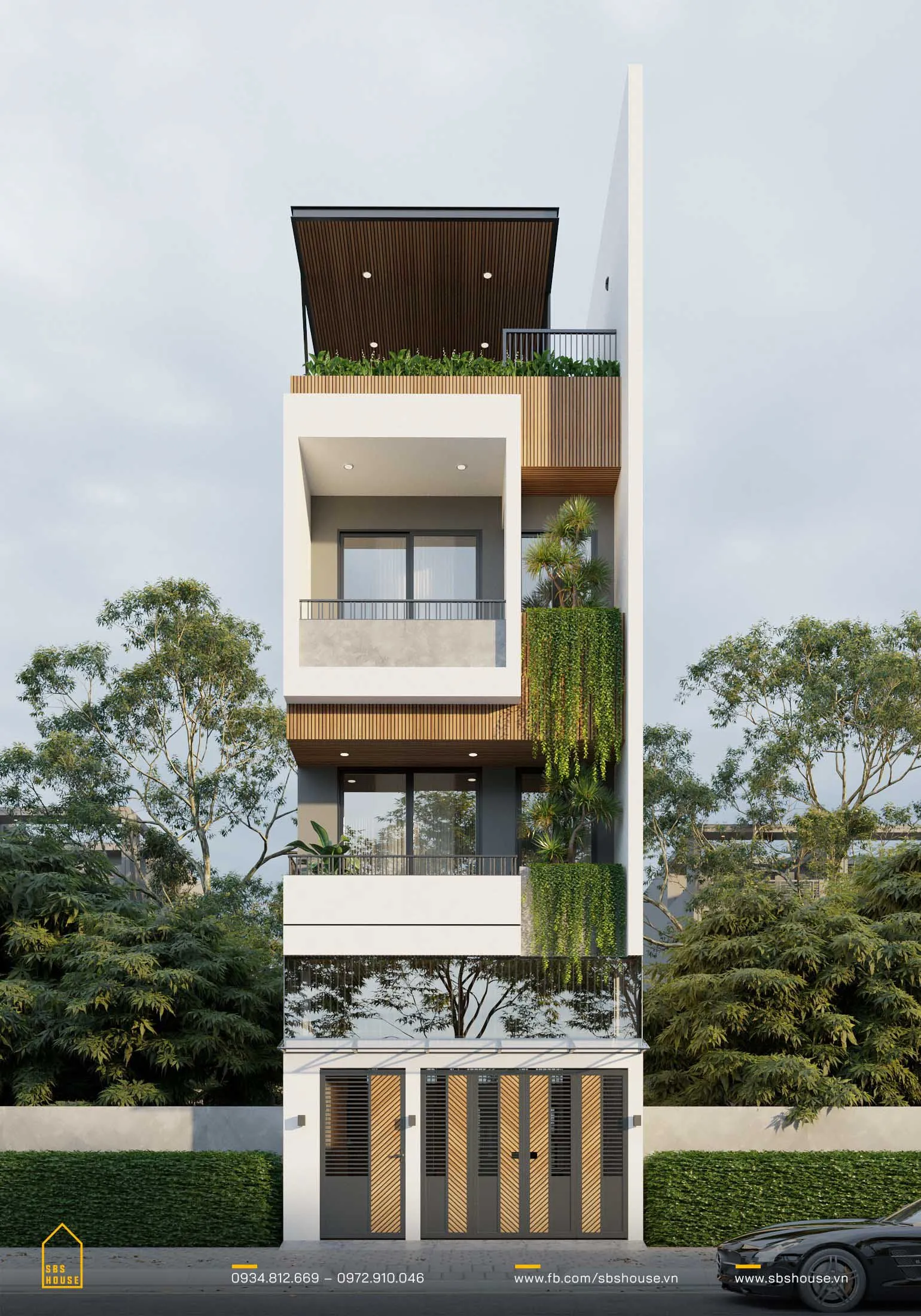 L's House được tạo nên từ những hình khối vuông đặc trưng của thiết kế kiến trúc hiện đại. Các vật liệu như tường trắng, ốp conwood là sắc màu tô điểm cho mặt tiền.
