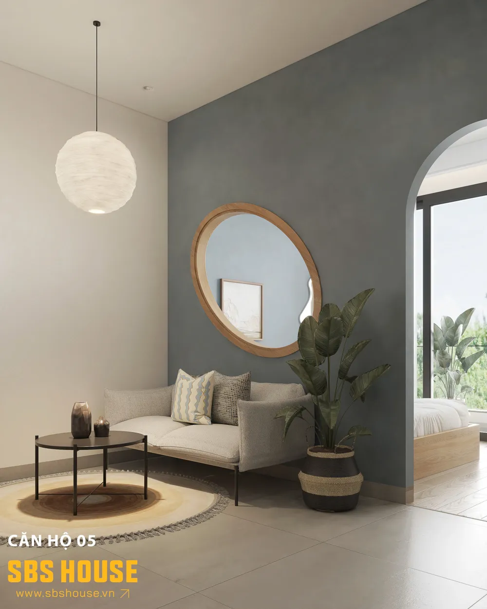 Trang trí cây xanh cho phòng khách chung cư