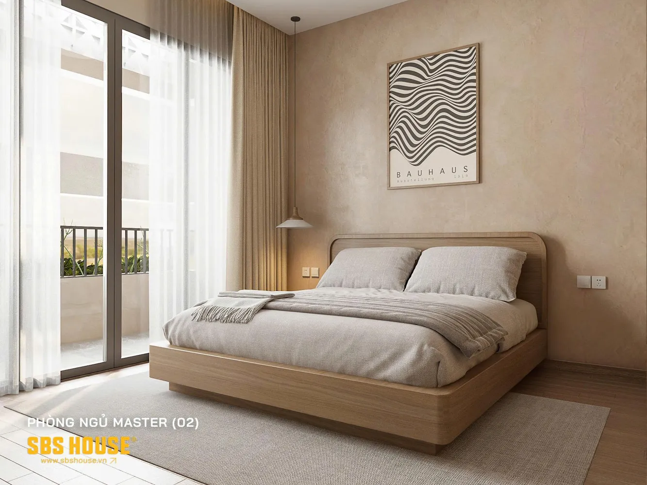 Giường, tủ và bàn được thiết kế gọn gàng với những đường bo cong mềm mại, vừa an toàn, vừa tạo nên sự cân bằng với những khối kiến trúc thẳng hiện đại