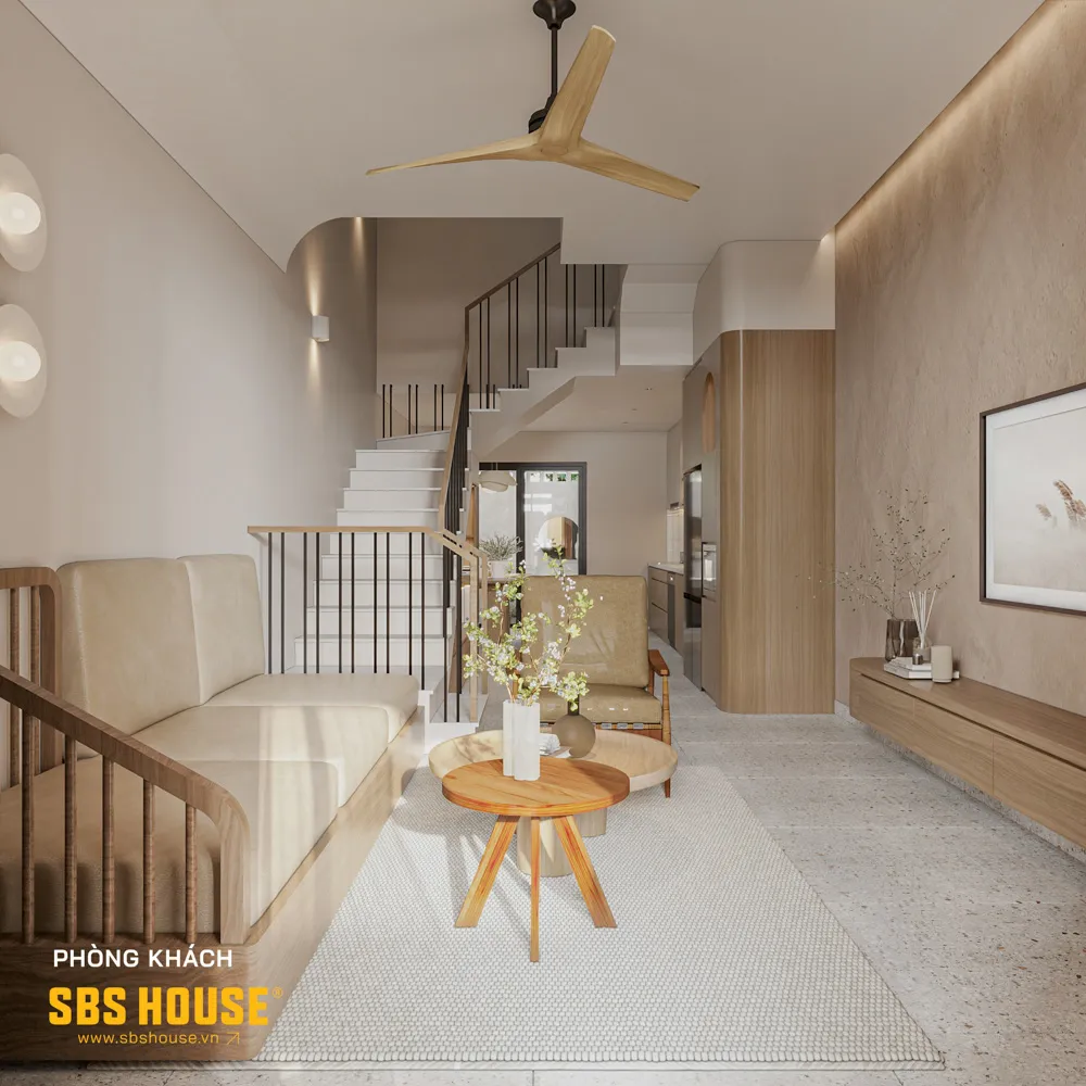 Phòng khách tràn ngập ánh sáng tự nhiên