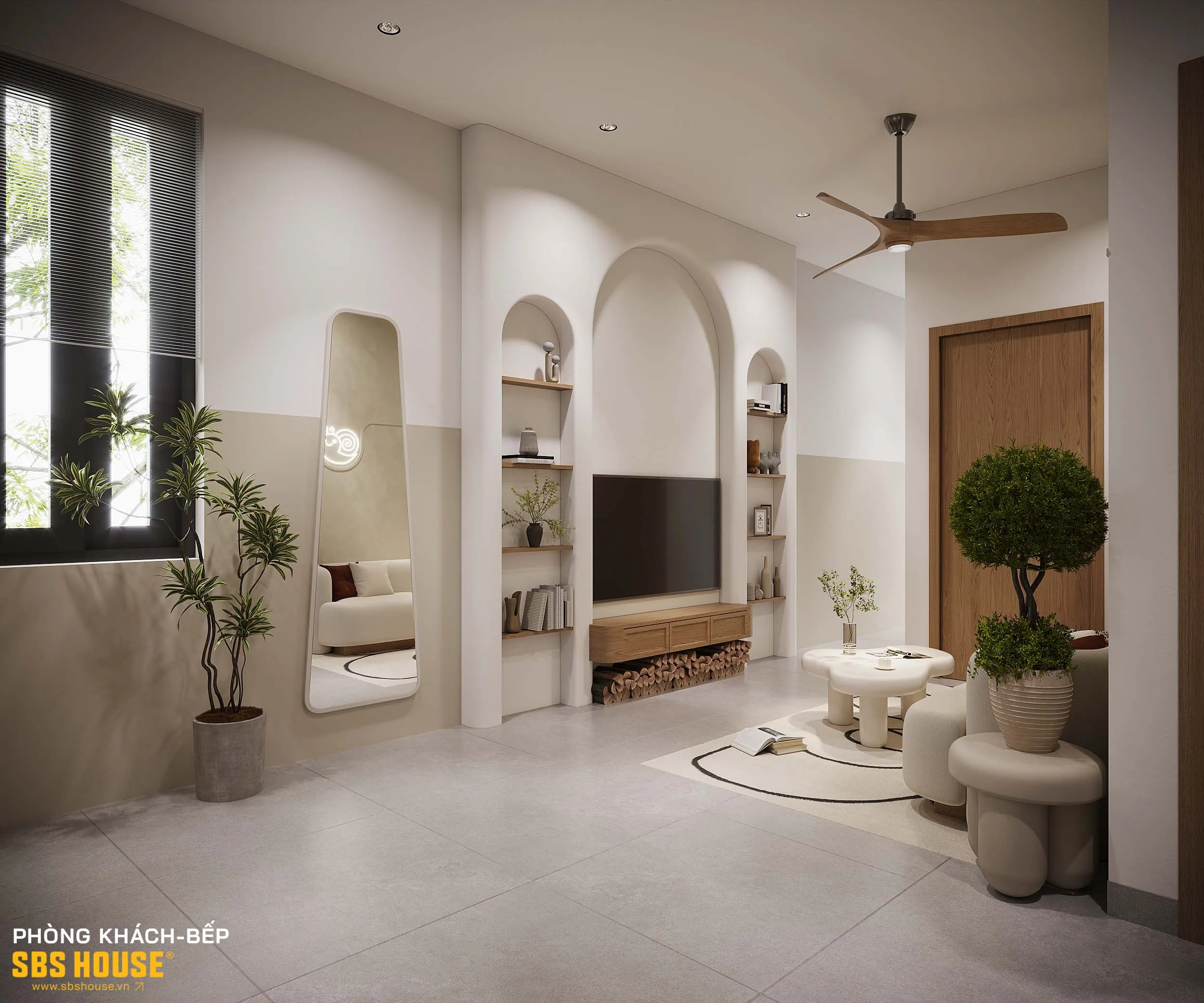 Không gian căn hộ vừa được tối ưu với thiết kế cửa kính, giúp lấy sáng, lấy gió tối ưu